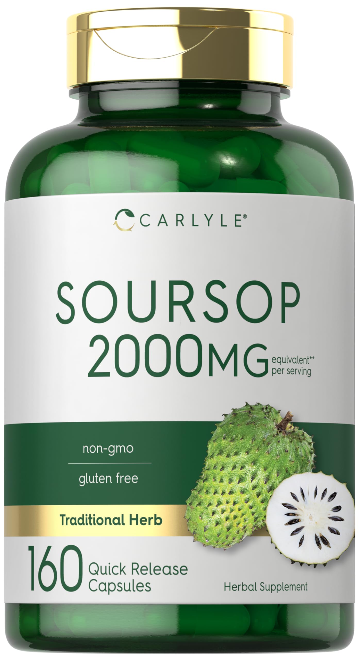 Suplemento De Hojas De Guanábana Carlyle 160 Cápsulas 2000 Mg - Venta Internacional.