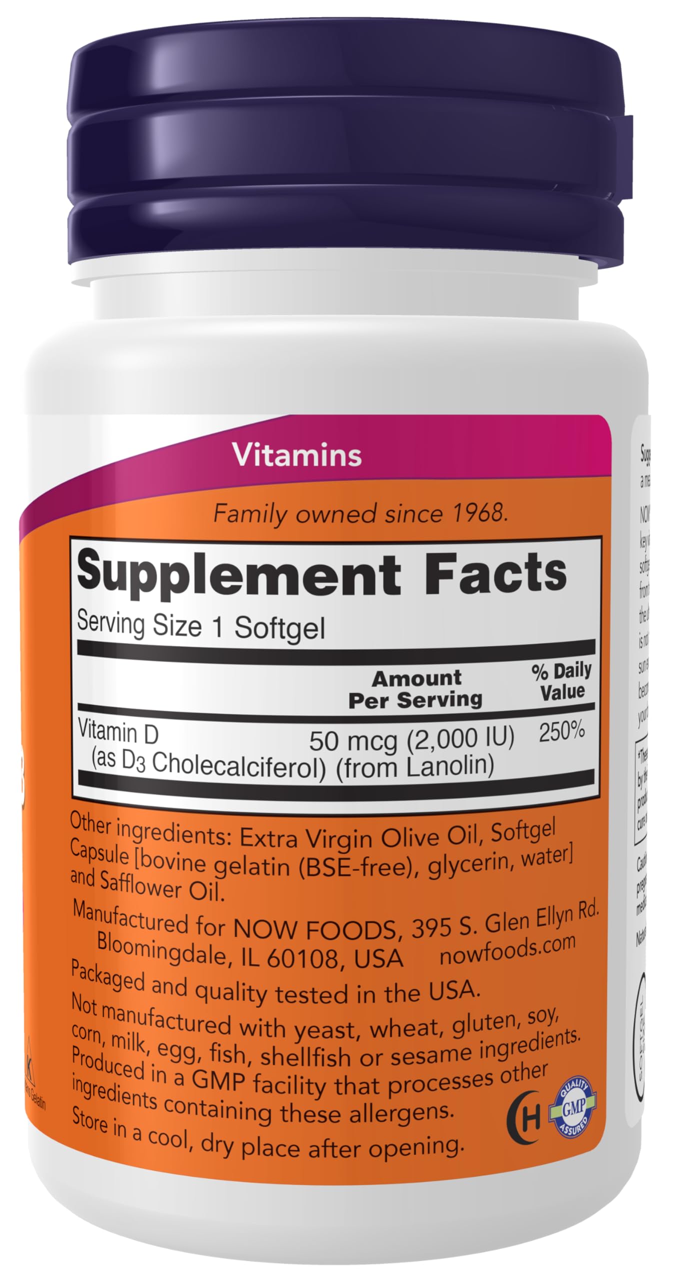 Foto 3 pulgar | Suplemento De Vitamina D-3 De Now Foods, 2000 Ui, 30 Cápsulas Blandas - Venta Internacional.