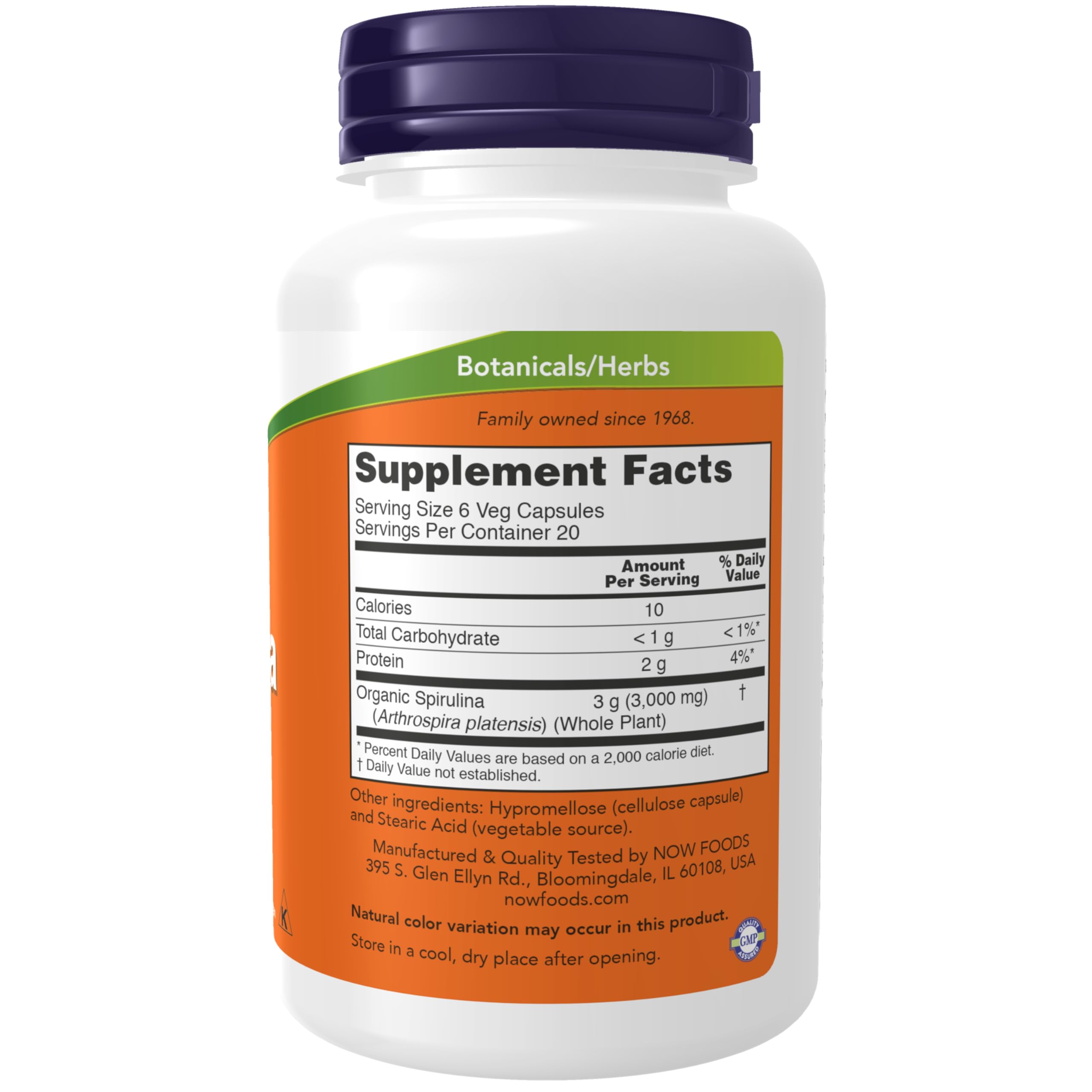 Foto 3 pulgar | Espirulina Natural Supplements Now Foods, 500 Mg, 120 Cápsulas Vegetarianas - Venta Internacional.