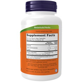 Foto 2 | Espirulina Natural Supplements Now Foods, 500 Mg, 120 Cápsulas Vegetarianas - Venta Internacional.