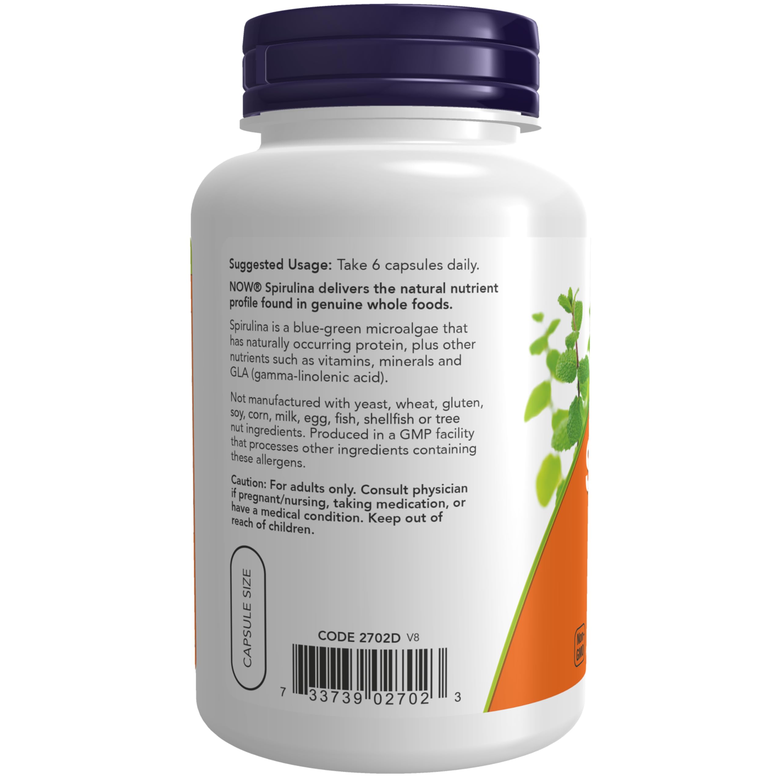 Foto 4 pulgar | Espirulina Natural Supplements Now Foods, 500 Mg, 120 Cápsulas Vegetarianas - Venta Internacional.