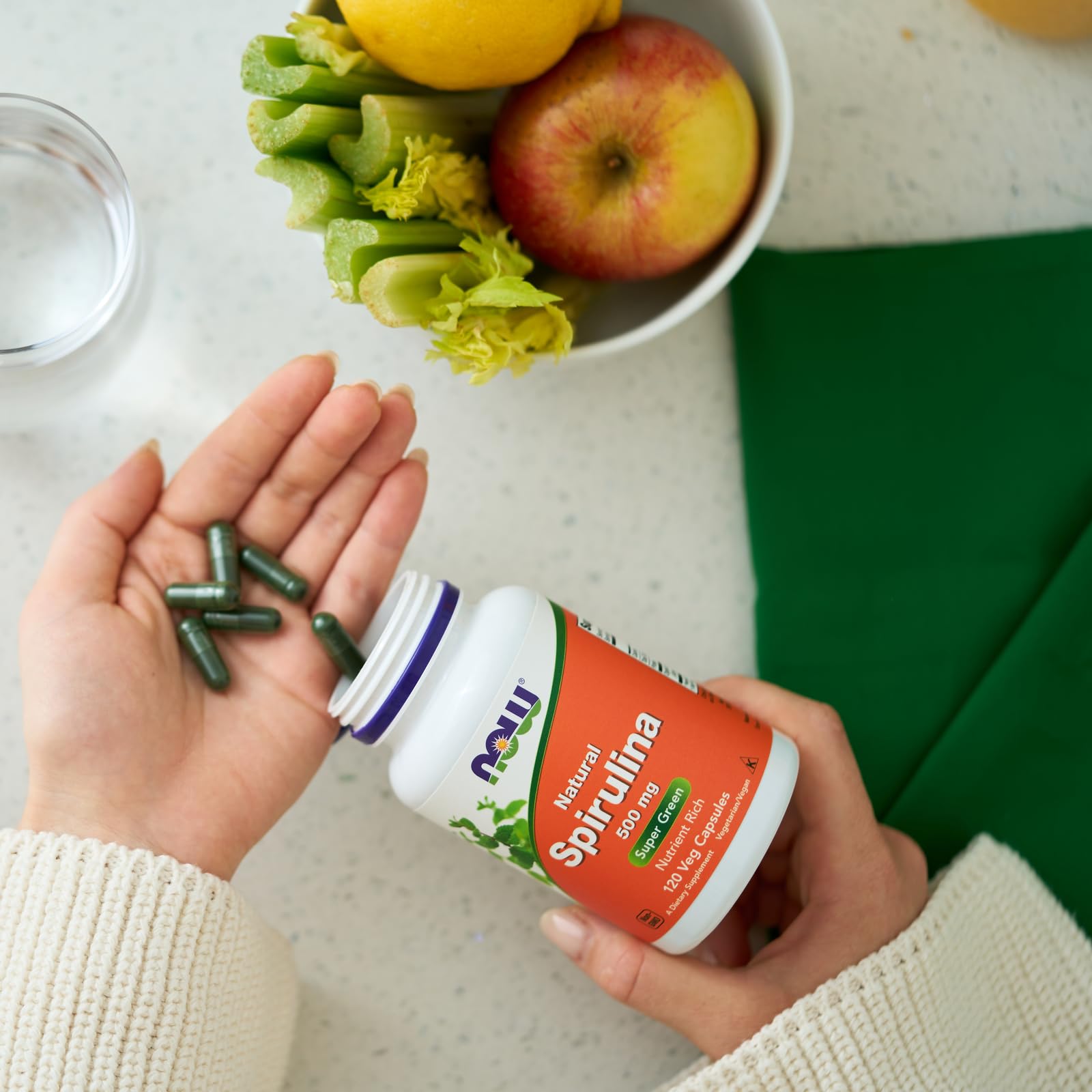 Foto 6 | Espirulina Natural Supplements Now Foods, 500 Mg, 120 Cápsulas Vegetarianas - Venta Internacional.