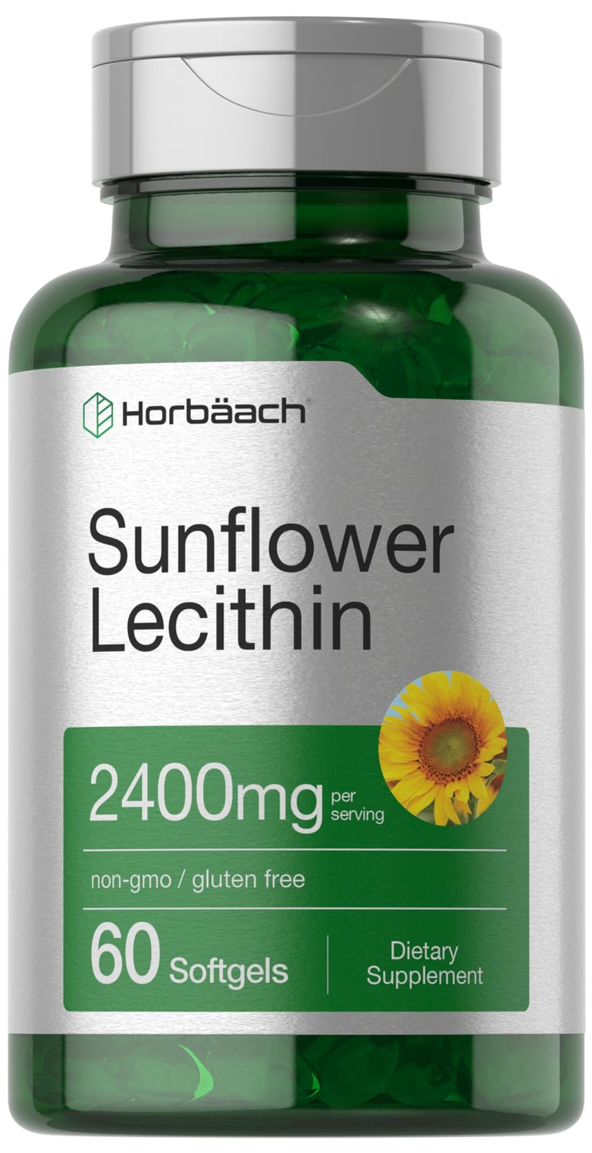 Suplemento Horbäach, Lecitina De Girasol, 2400 Mg, 60 Cápsulas De Gelatina Blanda - Venta Internacional.