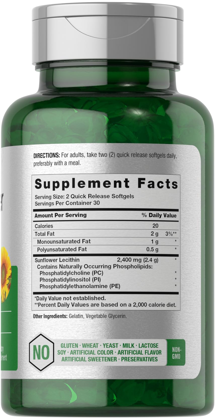 Foto 3 pulgar | Suplemento Horbäach, Lecitina De Girasol, 2400 Mg, 60 Cápsulas De Gelatina Blanda - Venta Internacional.