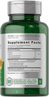 Foto 2 | Suplemento Horbäach, Lecitina De Girasol, 2400 Mg, 60 Cápsulas De Gelatina Blanda - Venta Internacional.