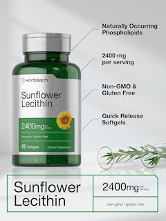 Foto 4 | Suplemento Horbäach, Lecitina De Girasol, 2400 Mg, 60 Cápsulas De Gelatina Blanda - Venta Internacional.