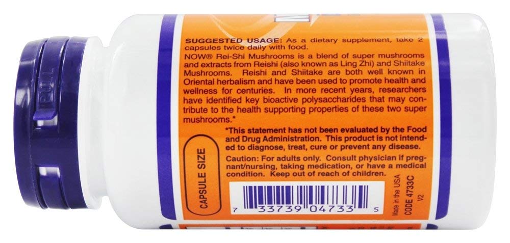 Foto 4 | Suplemento: Súper Mezcla De Hongos Reishi De Now Foods, 270 Mg - Venta Internacional.