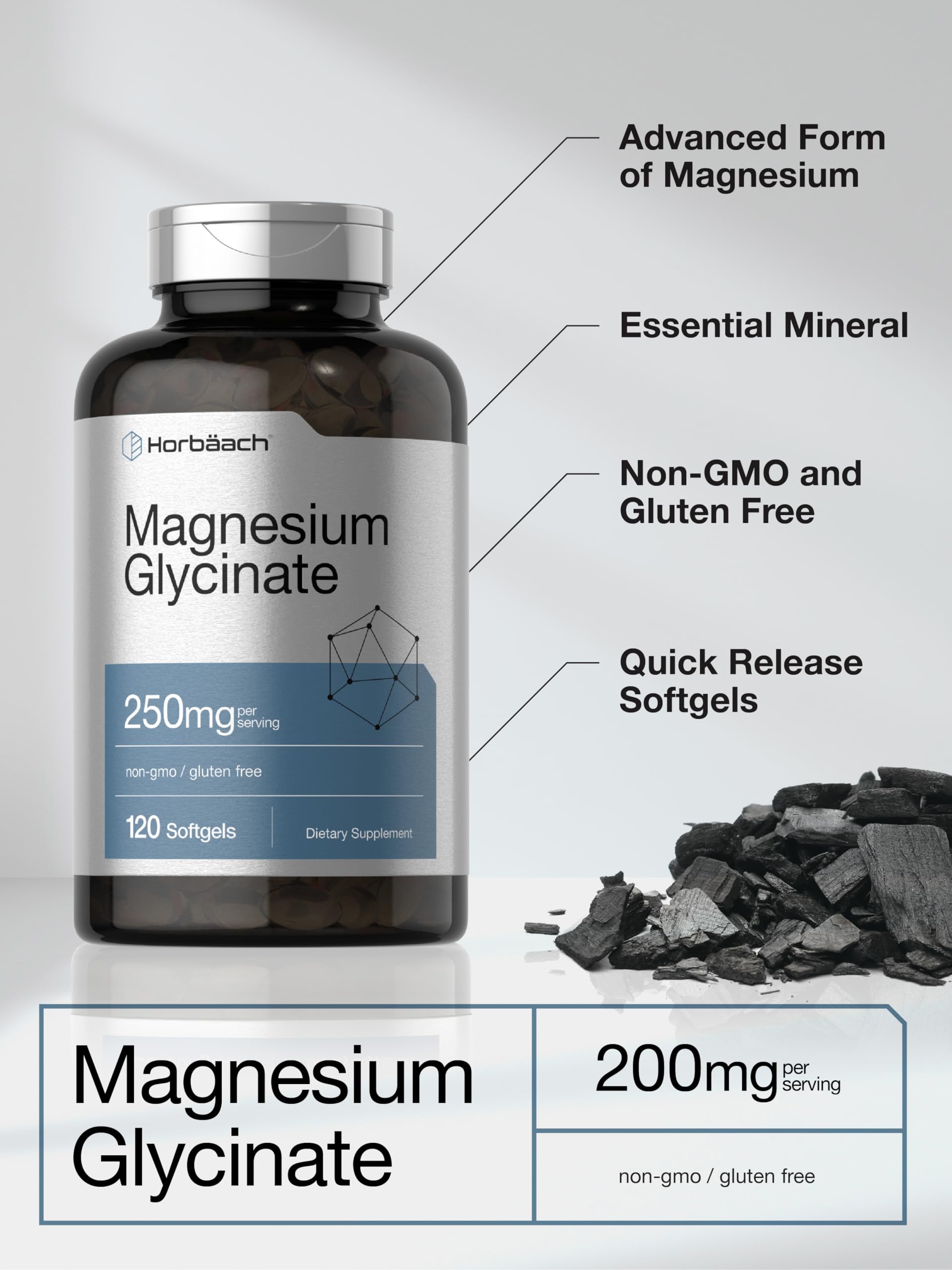 Foto 4 | Suplemento Horbäach Glicinato De Magnesio 250 Mg 120 Cápsulas Blandas - Venta Internacional.