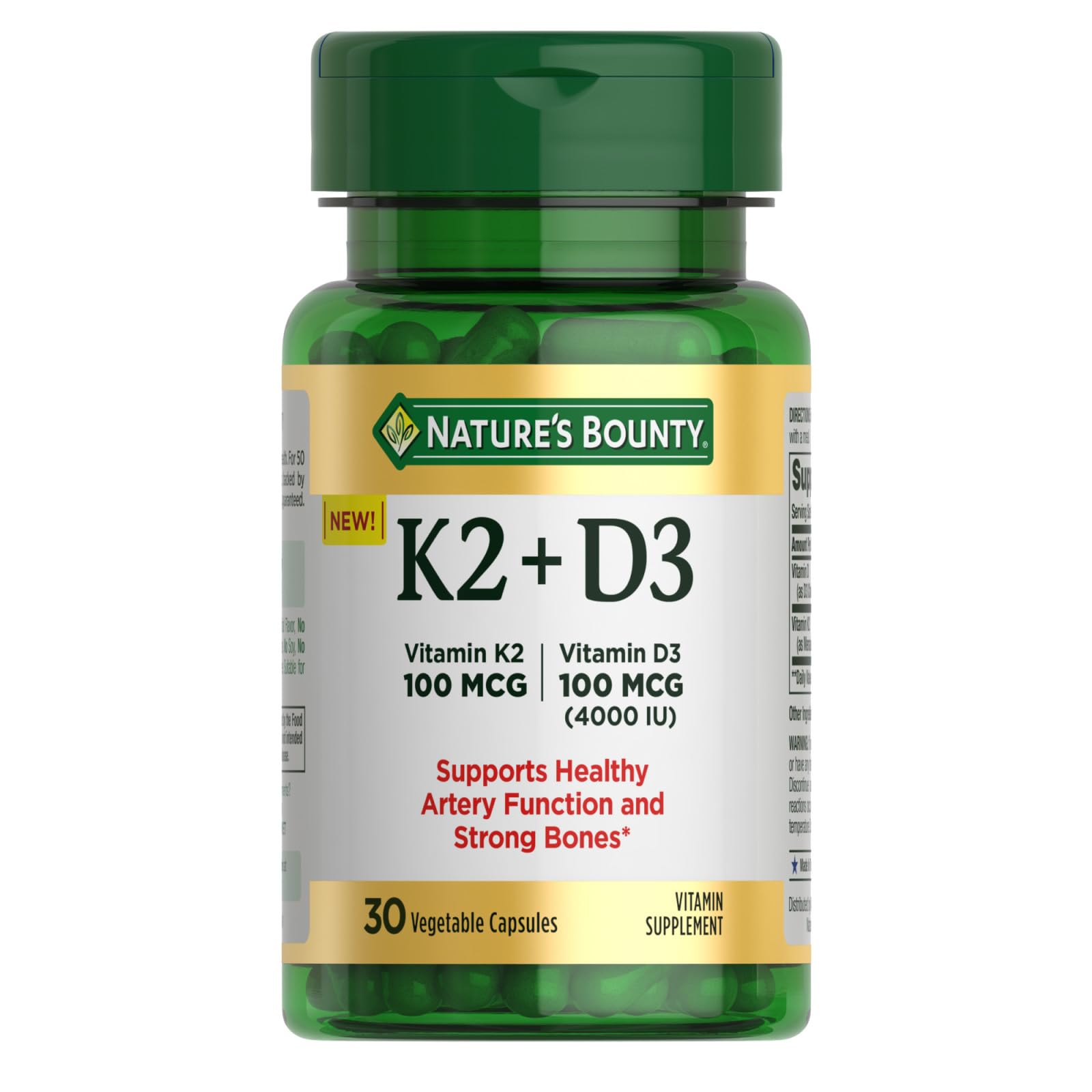 Foto 2 pulgar | Suplemento De Vitamina D3 K2 De Nature's Bounty De 4000 Ui + 100 Mcg - Venta Internacional.