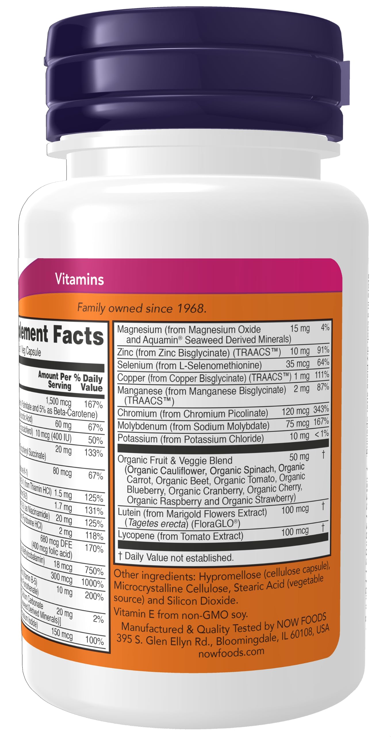 Foto 4 pulgar | Suplementos Now Foods Daily Vits™ Con Frutas Y Verduras, 30 Cápsulas - Venta Internacional.
