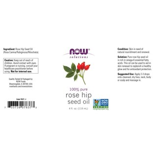 Foto 2 | Aceite De Semillas De Rosa Mosqueta Now Solutions, Cuidado Facial 100% Puro, 118 Ml - Venta Internacional.
