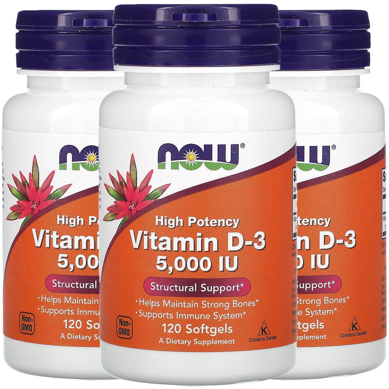 Foto 2 pulgar | Suplemento Now Foods Con Vitamina D-3, 5000 Ui, 120 Cápsulas Blandas - Venta Internacional.