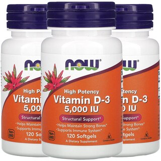 Foto 1 | Suplemento Now Foods Con Vitamina D-3, 5000 Ui, 120 Cápsulas Blandas - Venta Internacional.