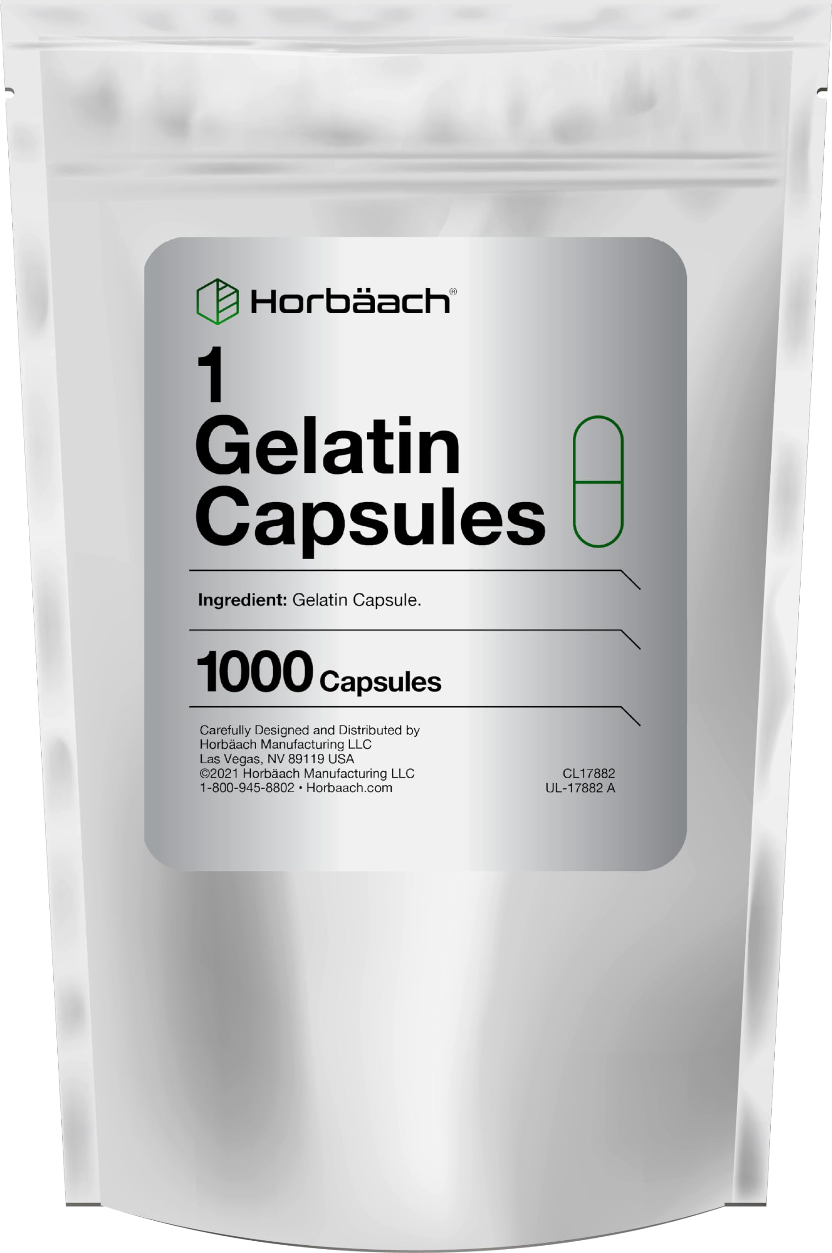 Foto 2 pulgar | Cápsulas Vacías Horbäach Tamaño 1 1000 Pastillas De Gelatina - Venta Internacional.