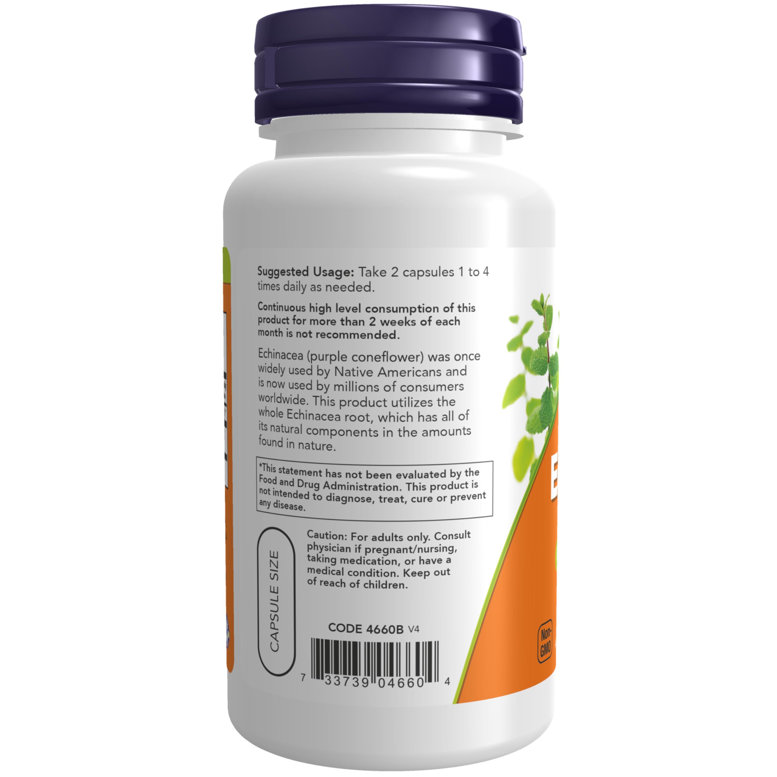 Foto 4 pulgar | Suplementos Now Foods Echinacea (raíz De Purpurea) 400 Mg 100 Ca - Venta Internacional.