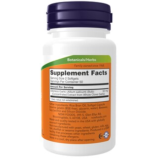 Foto 2 | Extracto Concentrado De Ajo Sin Olor De Supplements Now Foods, 100 Cápsulas Blandas - Venta Internacional.