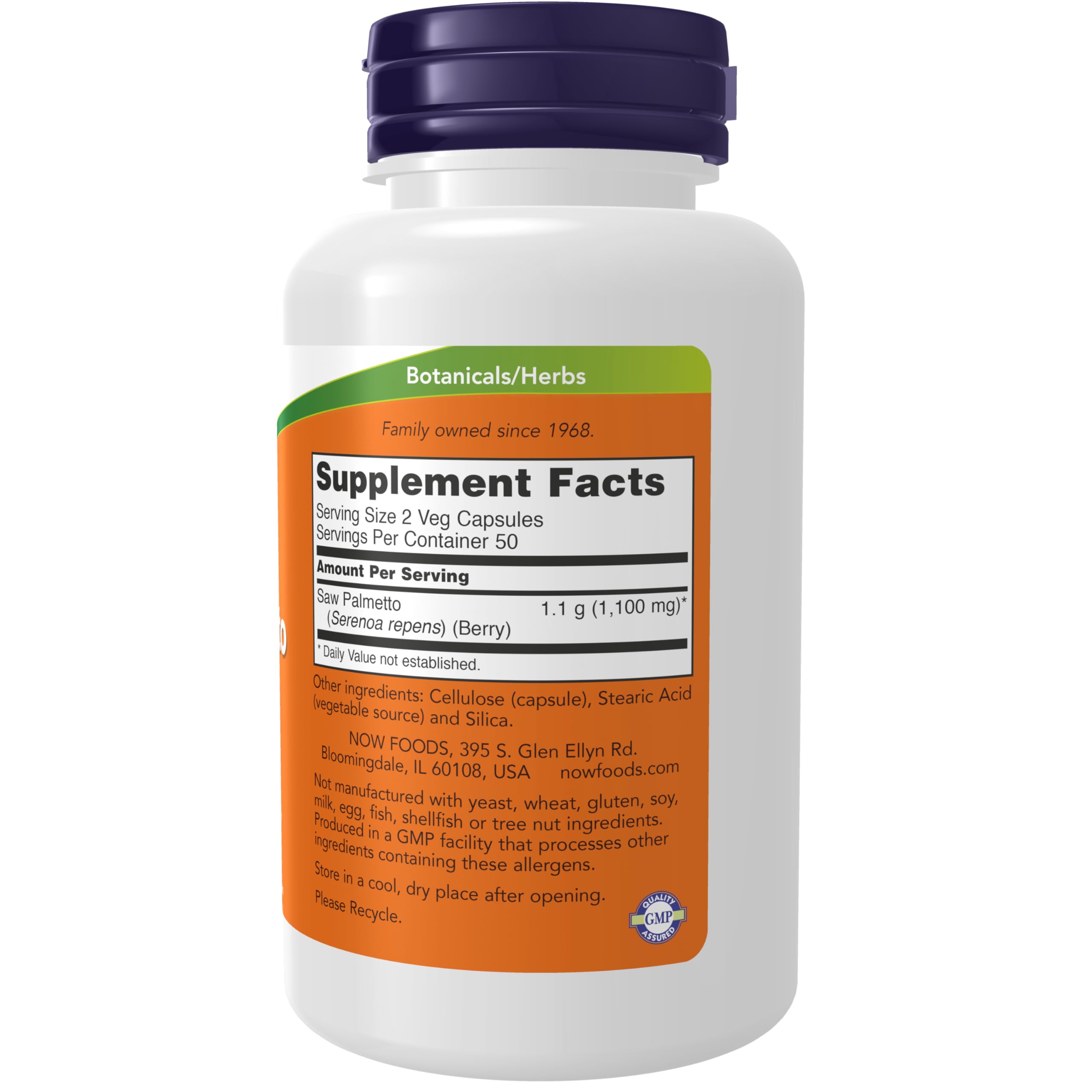 Foto 3 pulgar | Supplements Now Foods Bayas De Palma Enana Americana 550 Mg 100 Cápsulas - Venta Internacional.