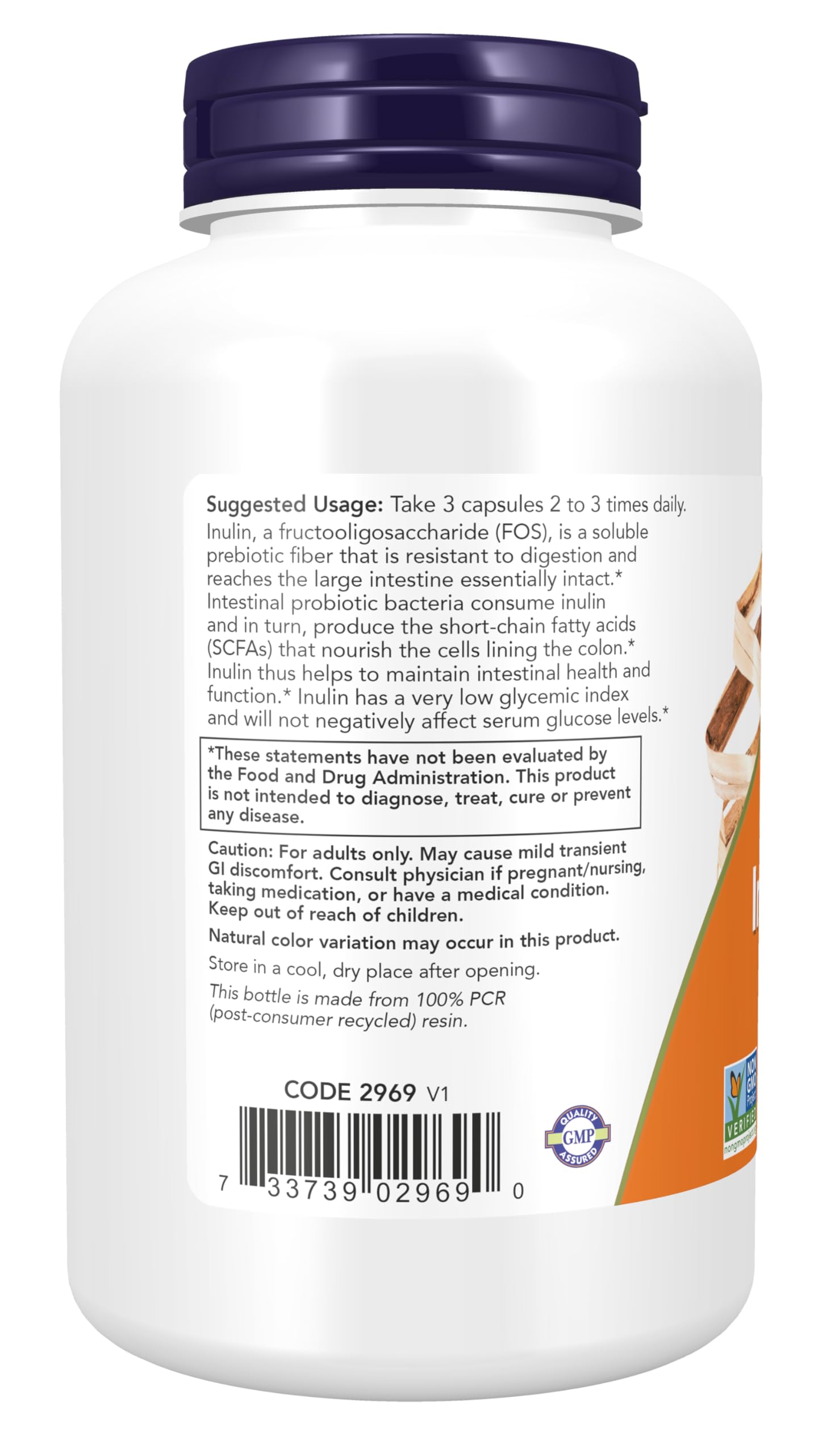 Foto 4 pulgar | Suplementos Now Foods, Fibra Prebiótica De Inulina, 180 Cápsulas Vegetales - Venta Internacional.