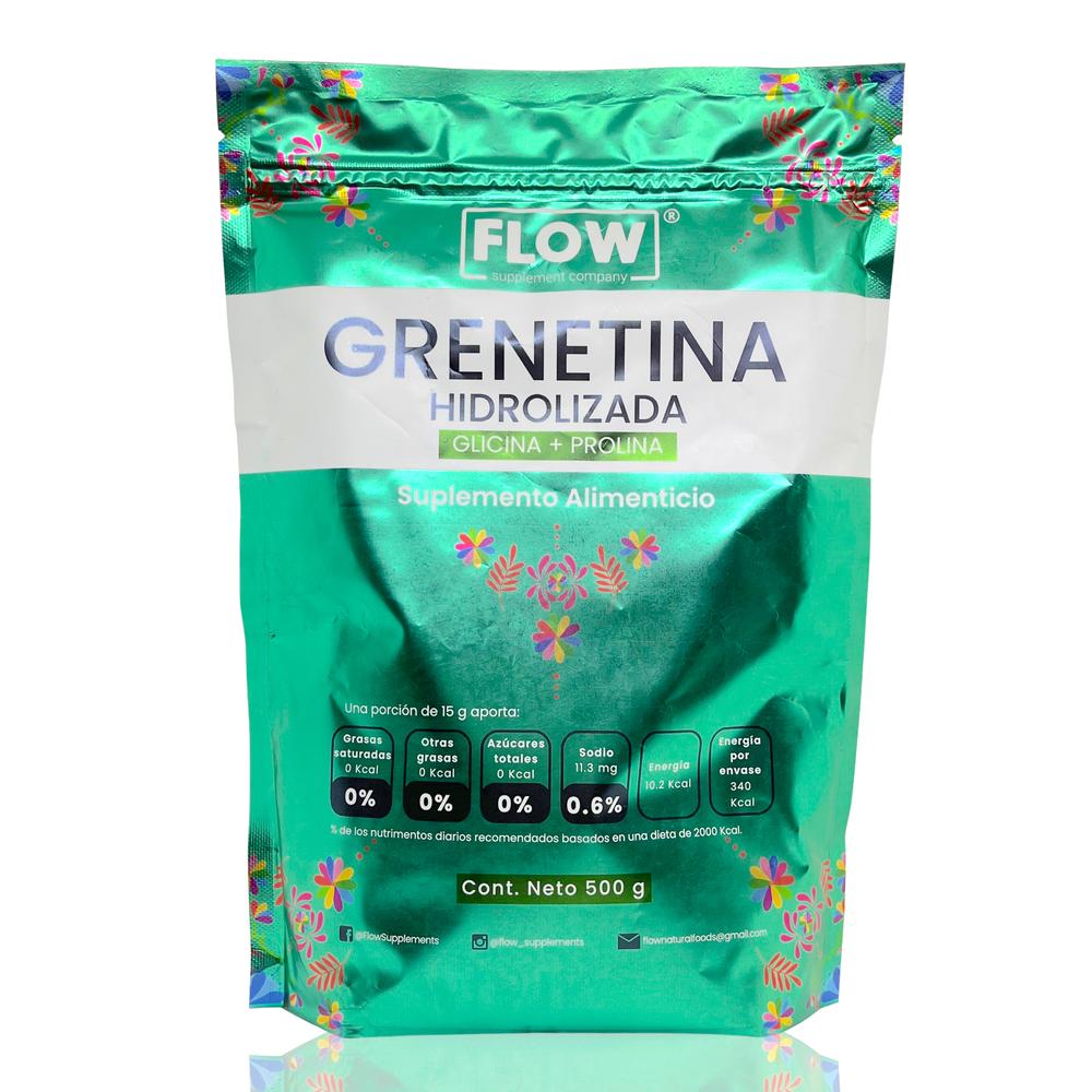 Foto 2 pulgar | Grenetina Hidrolizada Glicina Prolina 500 Grs Sin Sabor Flow