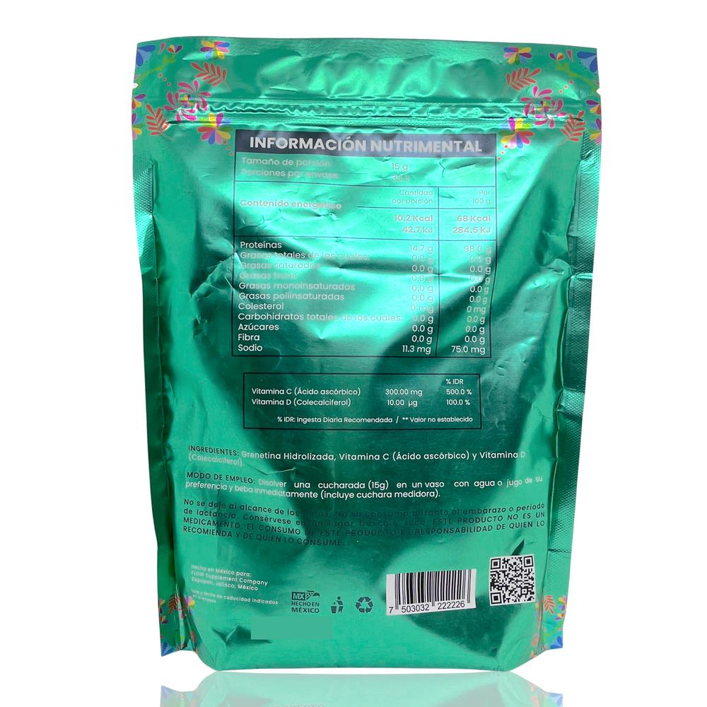 Foto 5 pulgar | Grenetina Hidrolizada Glicina Prolina 500 Grs Sin Sabor Flow