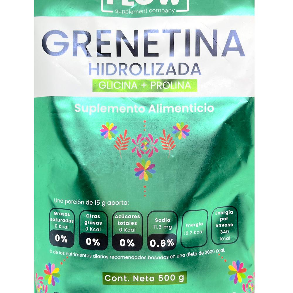 Foto 6 pulgar | Grenetina Hidrolizada Glicina Prolina 500 Grs Sin Sabor Flow