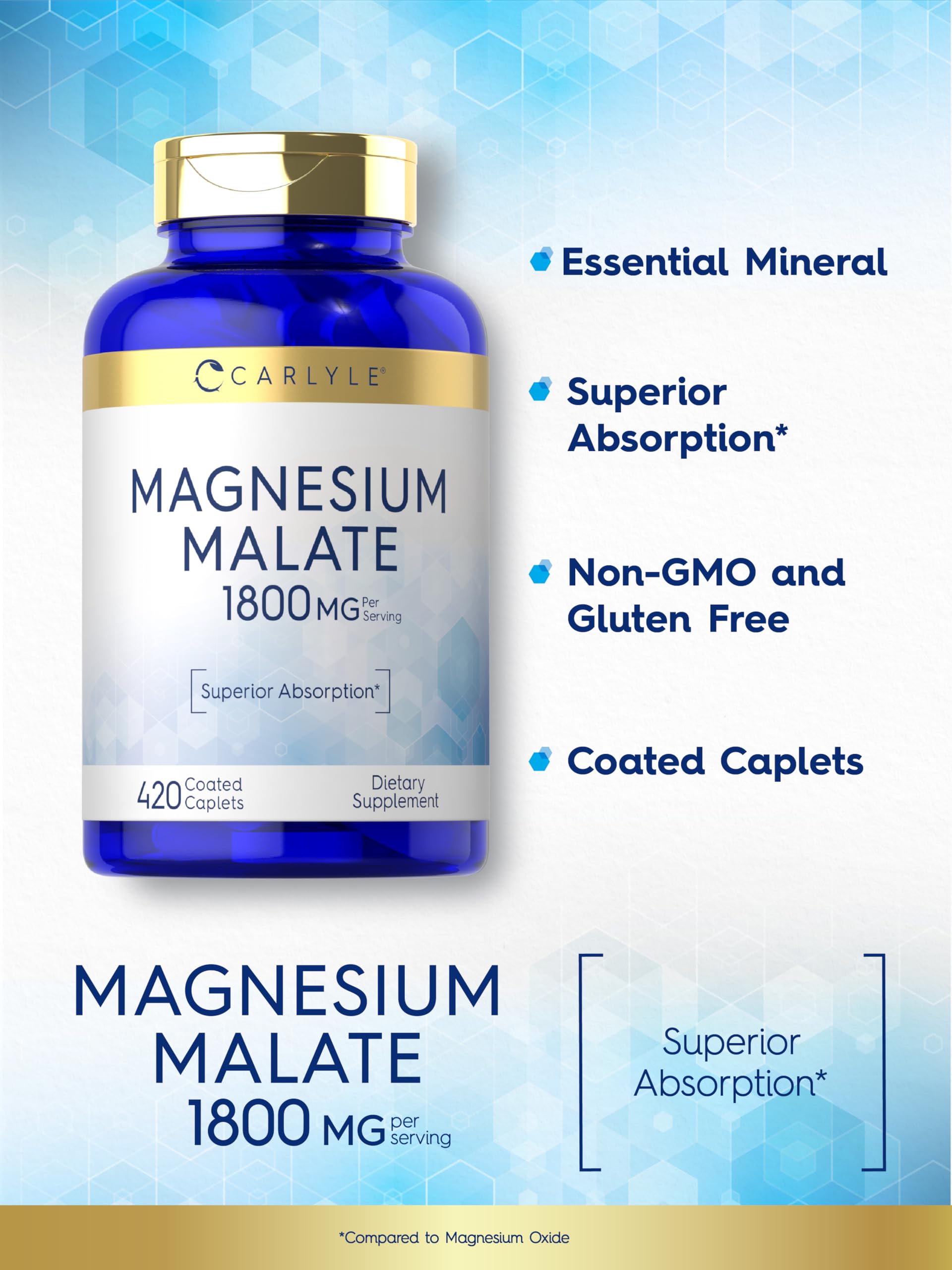 Foto 4 | Suplemento De Malato De Magnesio Carlyle 1800 Mg 420 Cápsulas - Venta Internacional.