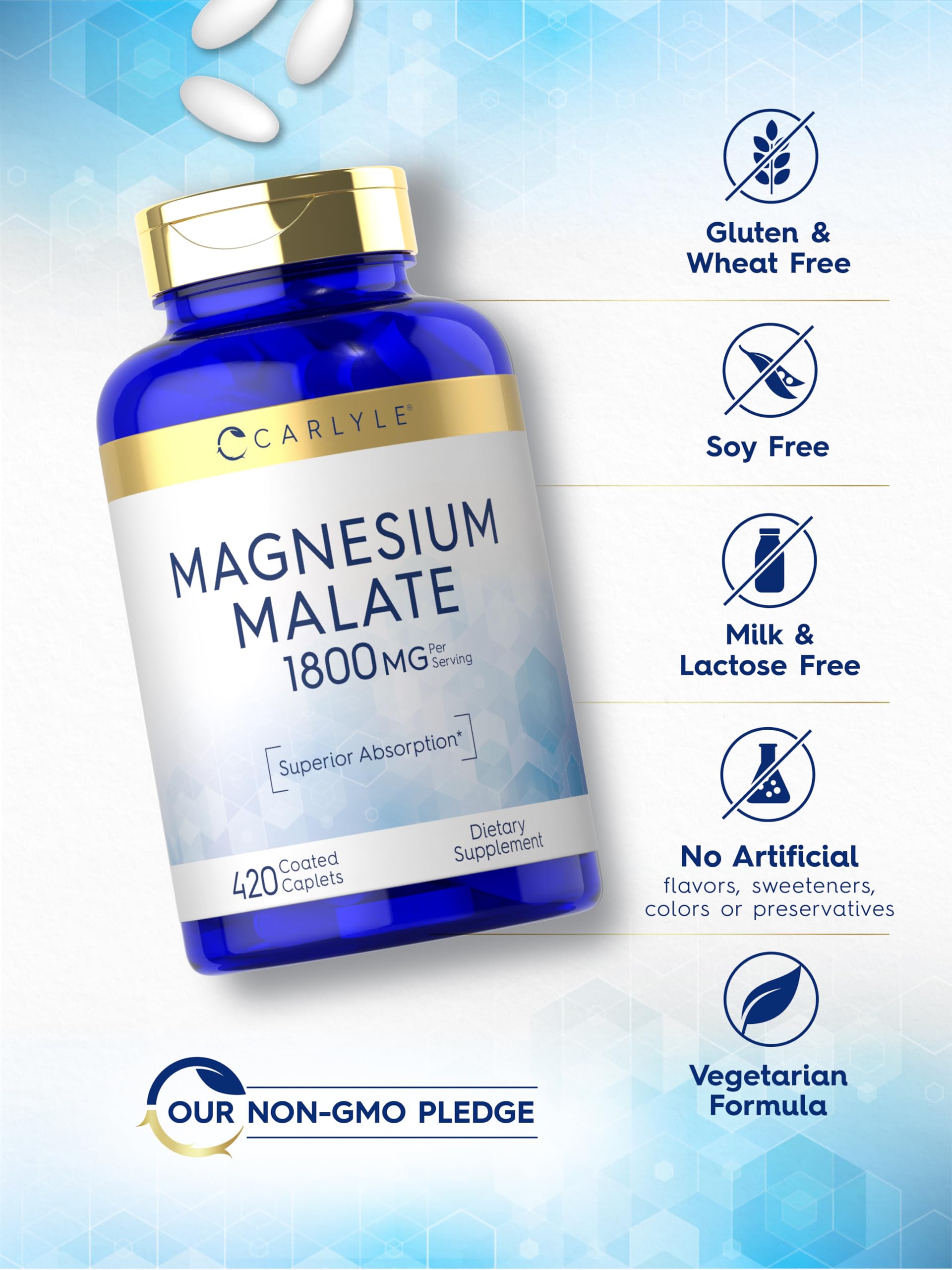 Foto 6 pulgar | Suplemento De Malato De Magnesio Carlyle 1800 Mg 420 Cápsulas - Venta Internacional.