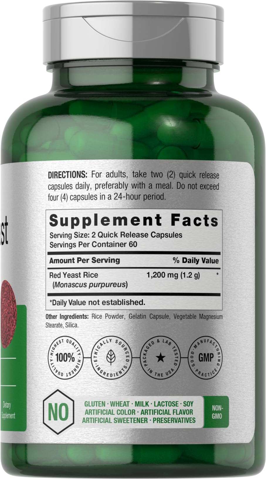 Foto 2 | Suplemento Horbäach De Arroz De Levadura Roja 1200 Mg 120 Cápsulas - Venta Internacional.