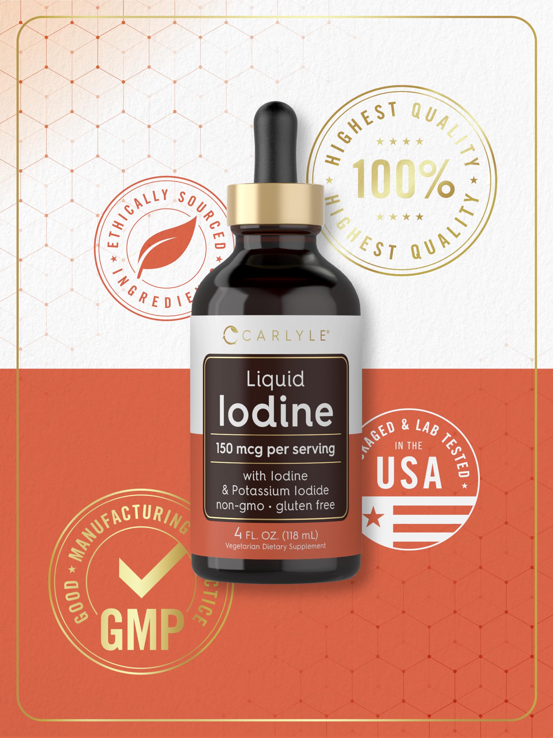 Foto 7 pulgar | Suplemento Carlyle Liquid Yodine 150 Mcg De Yodo Y Potasio - Venta Internacional.