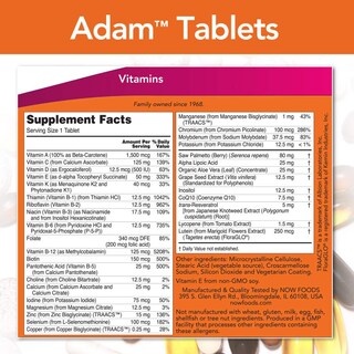 Foto 2 | Suplemento De Vitamina Múltiple Adam De Now Foods Para Hombres, 120 Comprimidos - Venta Internacional.