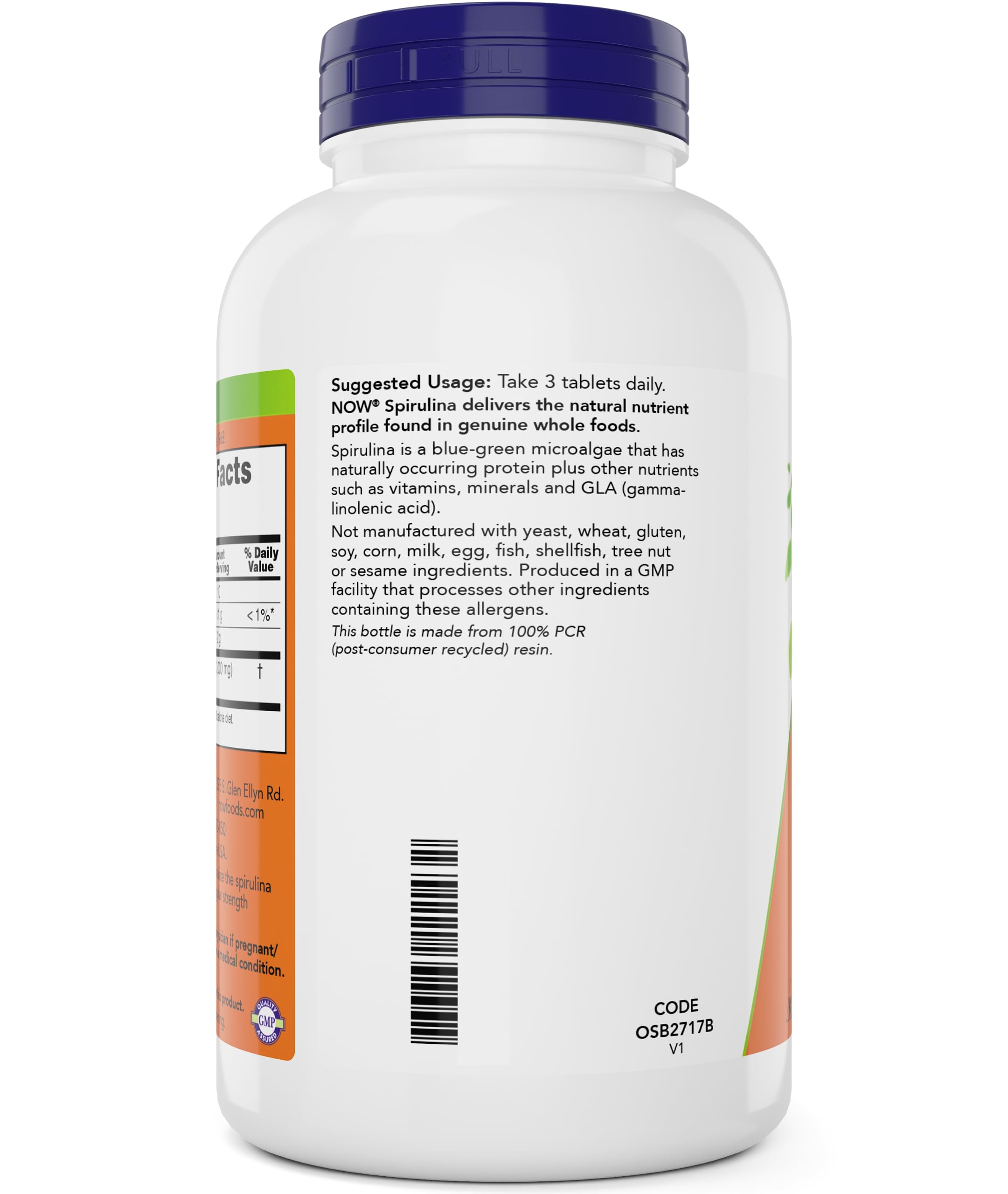 Foto 4 pulgar | Suplemento Now Foods, Tabletas De Espirulina Orgánica De 1000 Mg X600 - Venta Internacional.