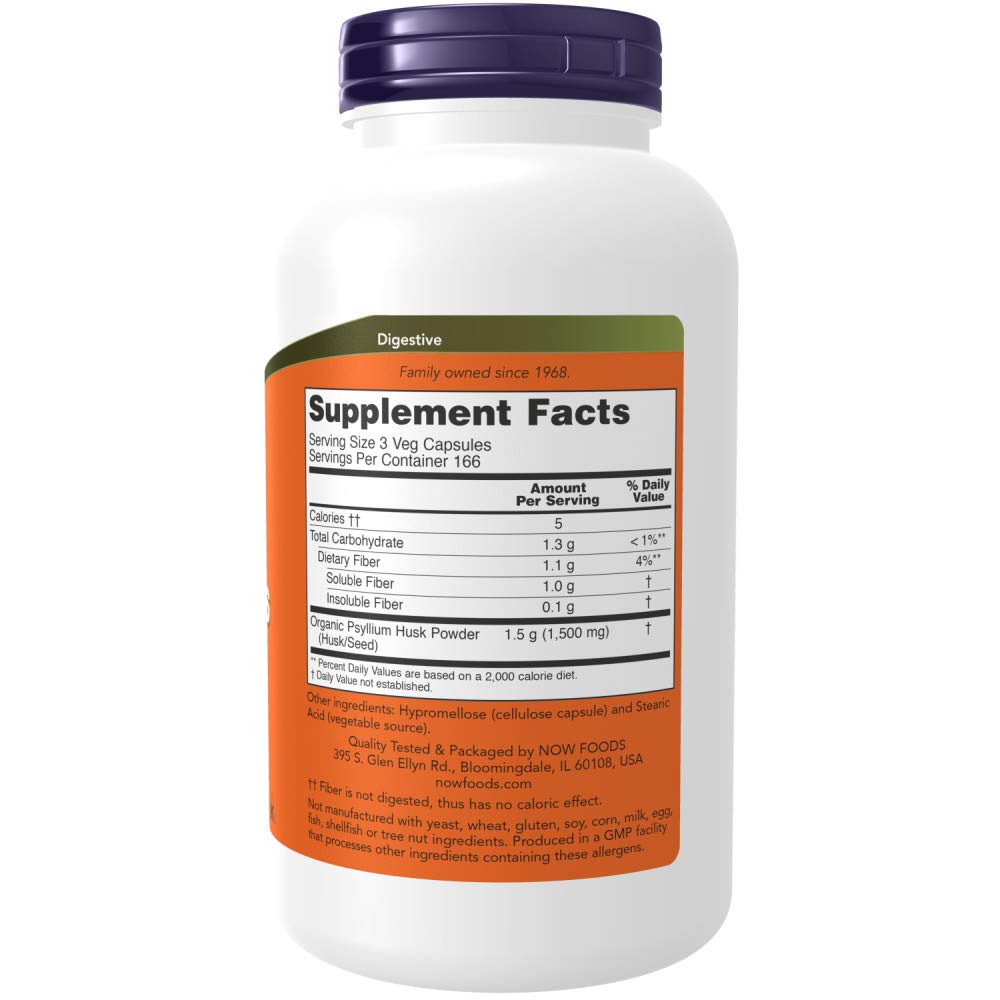 Foto 3 pulgar | Cáscara De Psilio Supplement Now Foods, 500 Mg, 500 Cápsulas (2 Paquetes) - Venta Internacional.