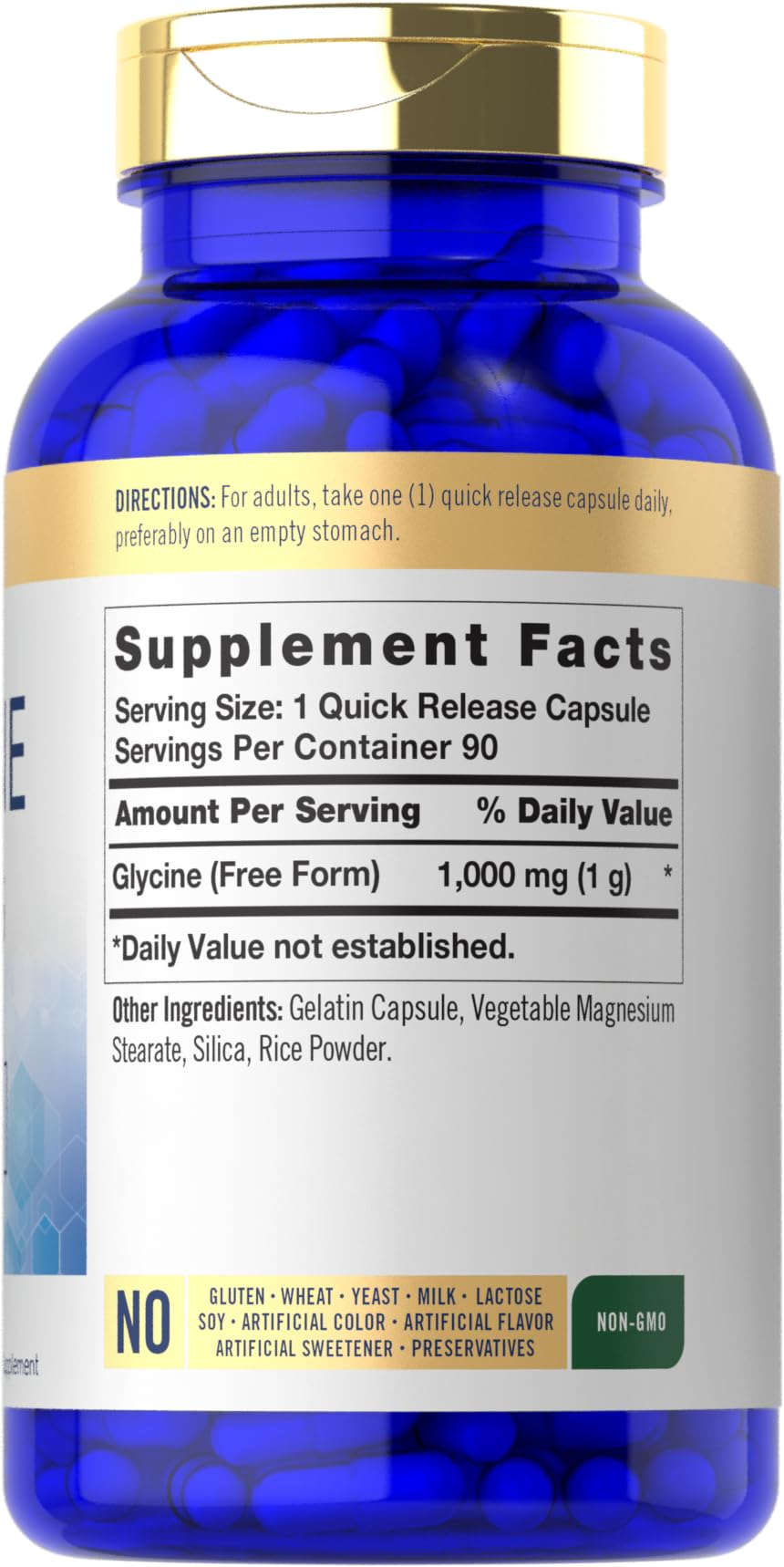 Foto 3 pulgar | Suplemento Carlyle Glycine 1000 Mg 90 Cápsulas De Liberación Rápida - Venta Internacional.