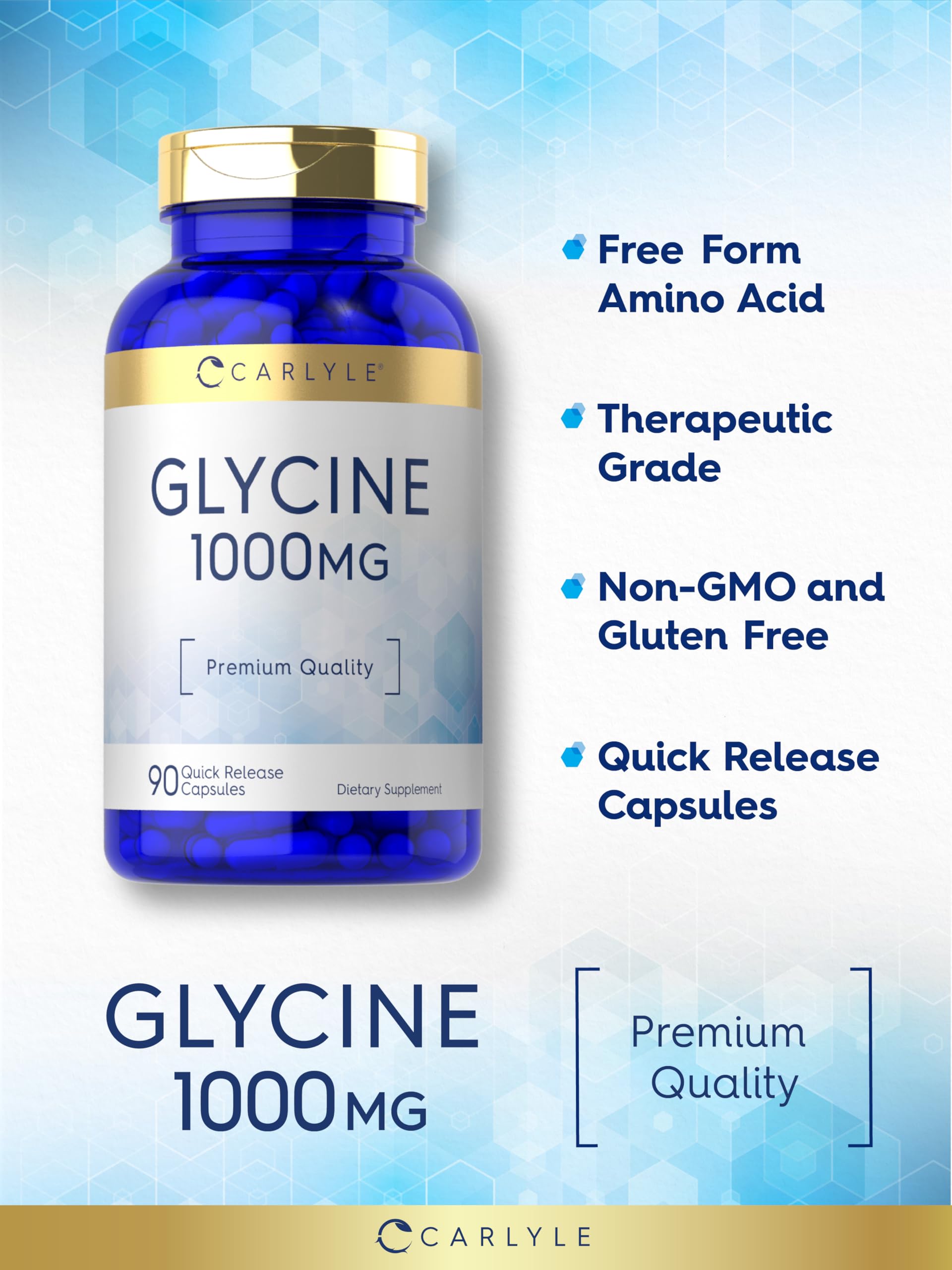Foto 4 | Suplemento Carlyle Glycine 1000 Mg 90 Cápsulas De Liberación Rápida - Venta Internacional.