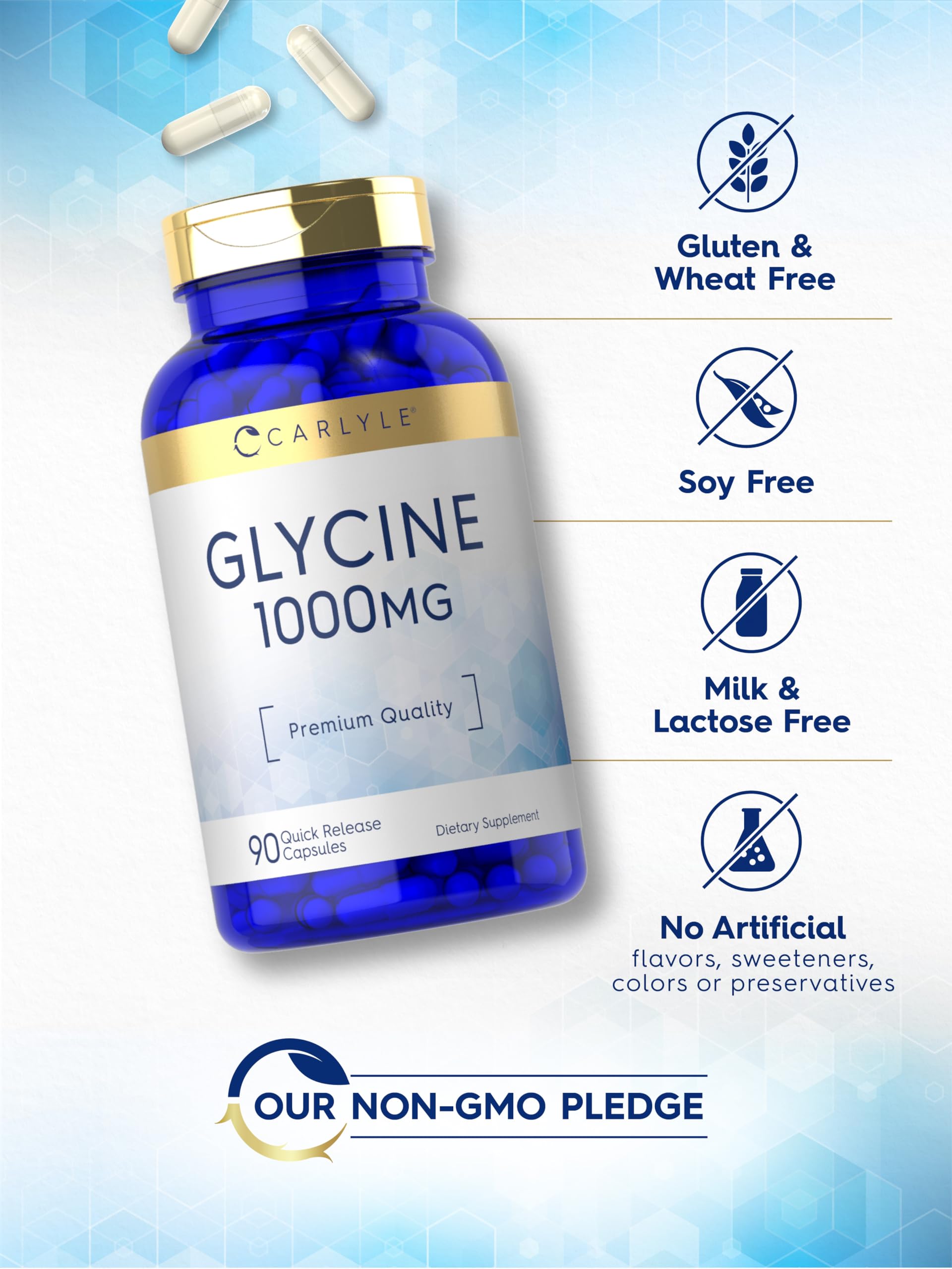 Foto 5 | Suplemento Carlyle Glycine 1000 Mg 90 Cápsulas De Liberación Rápida - Venta Internacional.