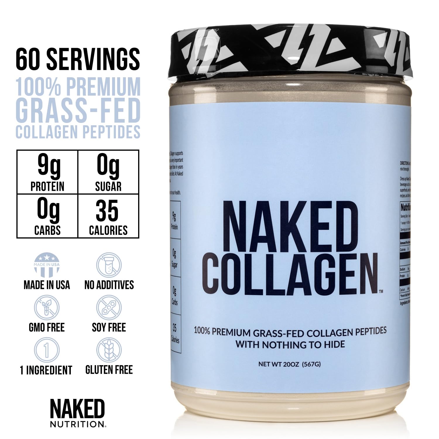 Foto 3 pulgar | Proteína De Péptidos De Colágeno En Polvo Naked 560 Ml, 60 Porciones - Venta Internacional.