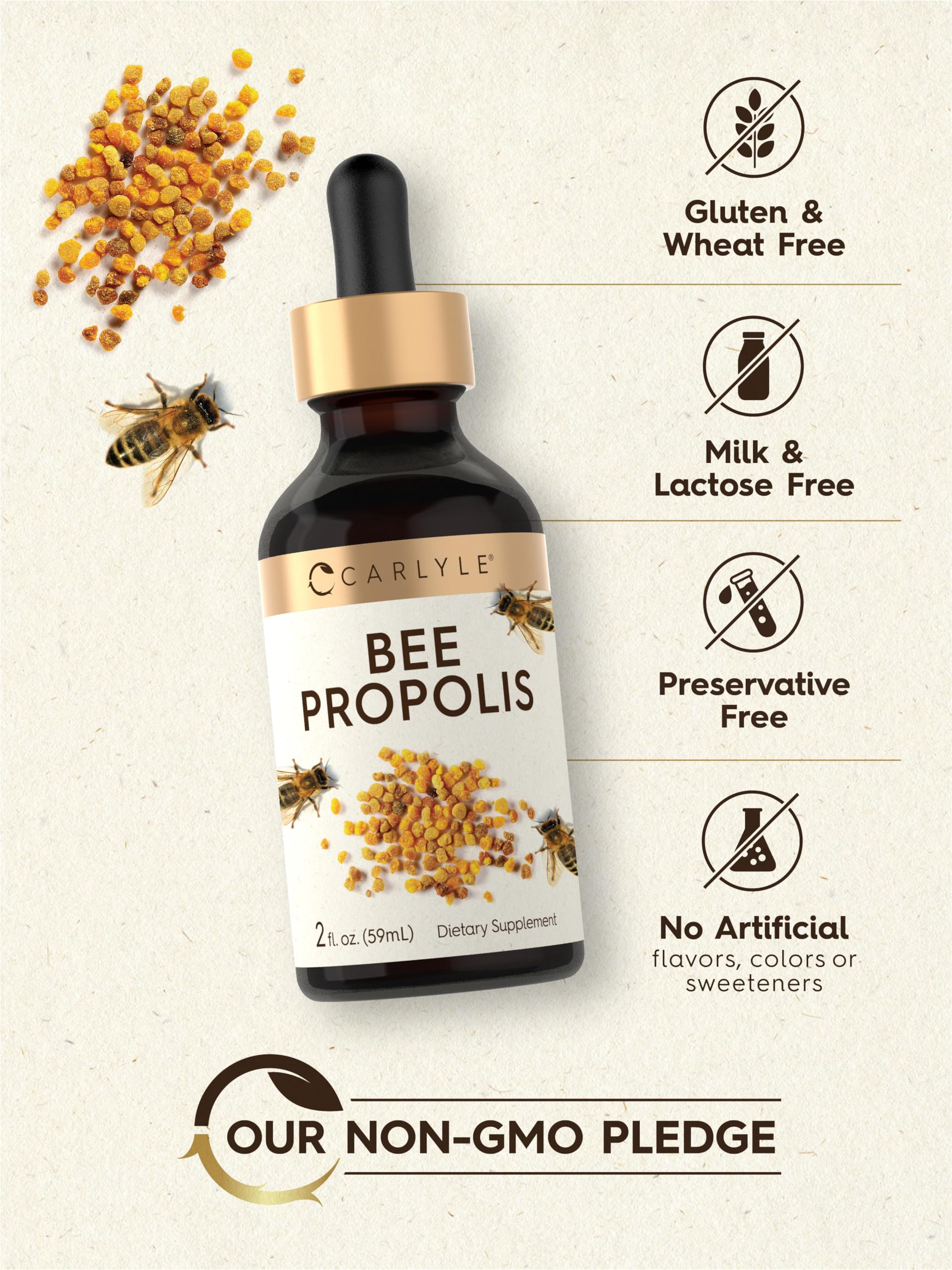 Foto 5 | Gotas De Tintura De Propóleo De Abeja Carlyle, 60 Ml, Extracto Líquido - Venta Internacional.