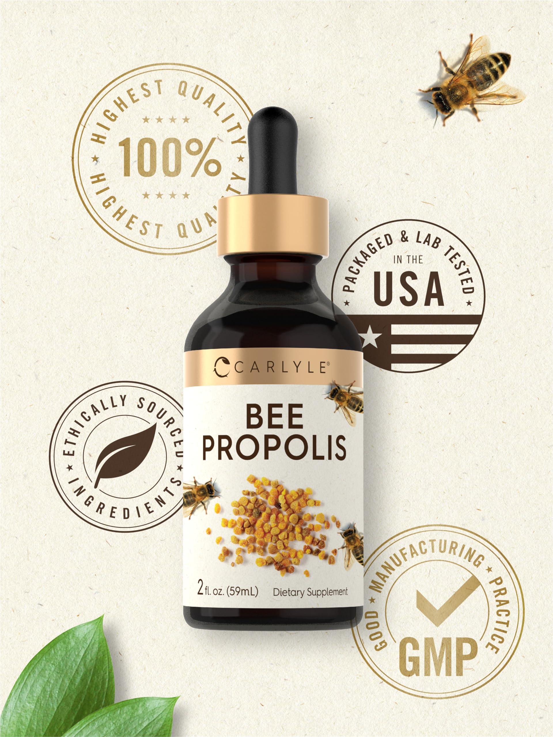 Foto 6 | Gotas De Tintura De Propóleo De Abeja Carlyle, 60 Ml, Extracto Líquido - Venta Internacional.
