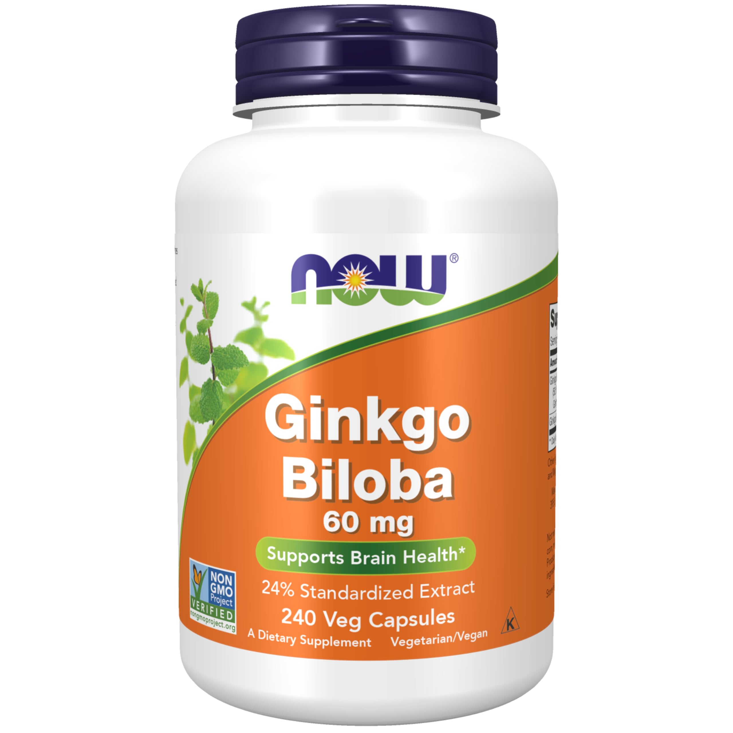 Foto 2 pulgar | Suplementos Now Foods Ginkgo Biloba 60 Mg, 24% De Extracto, 240 Cápsulas - Venta Internacional.