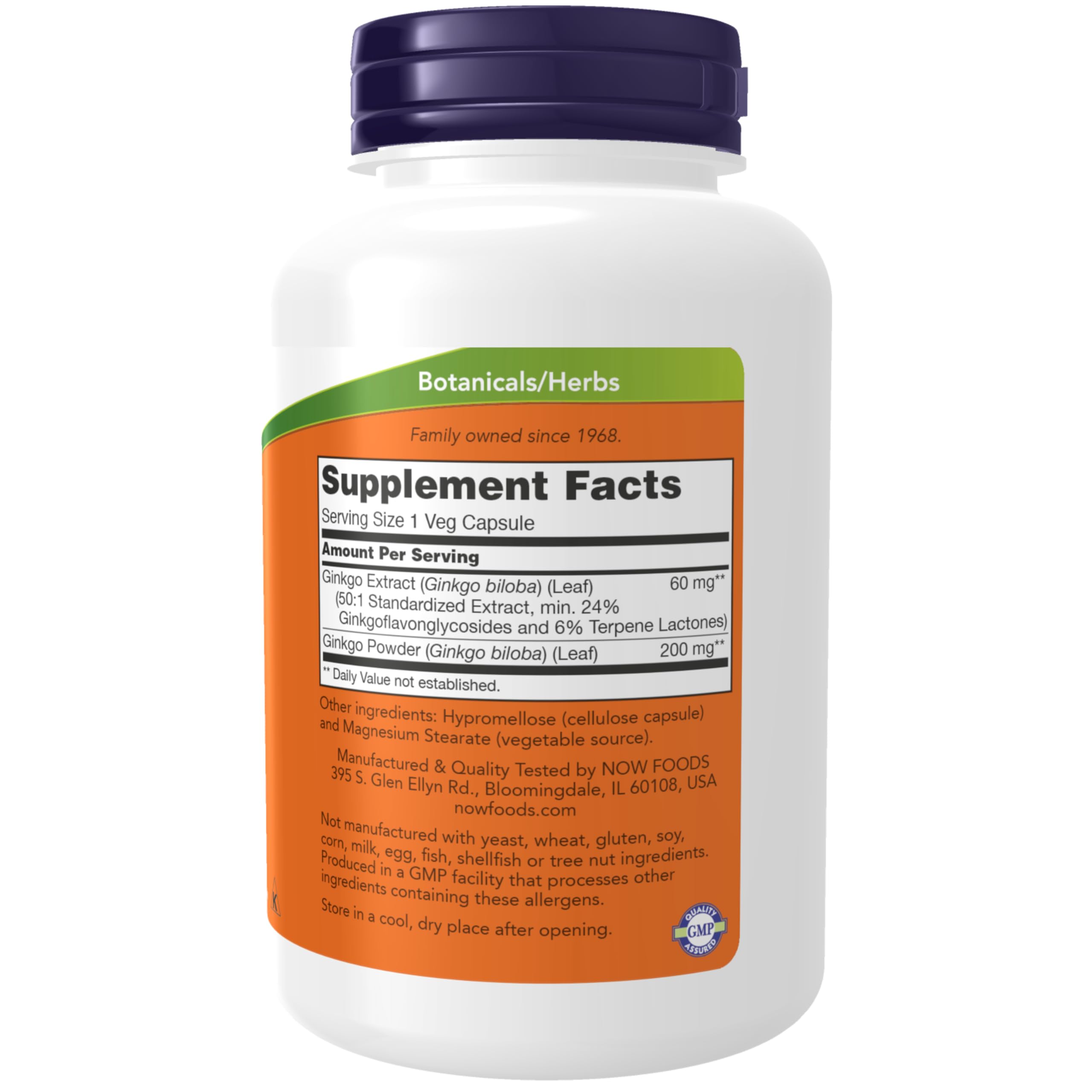 Foto 2 | Suplementos Now Foods Ginkgo Biloba 60 Mg, 24% De Extracto, 240 Cápsulas - Venta Internacional.