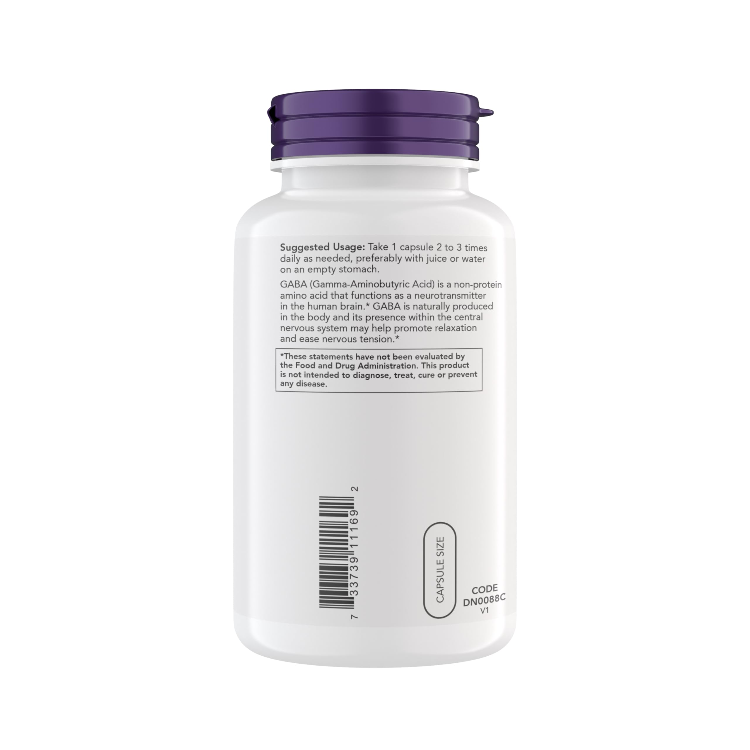 Foto 4 pulgar | Suplemento Now: Gaba, 500 Mg, Cápsulas, 300 G, Kosher Veganas - Venta Internacional.