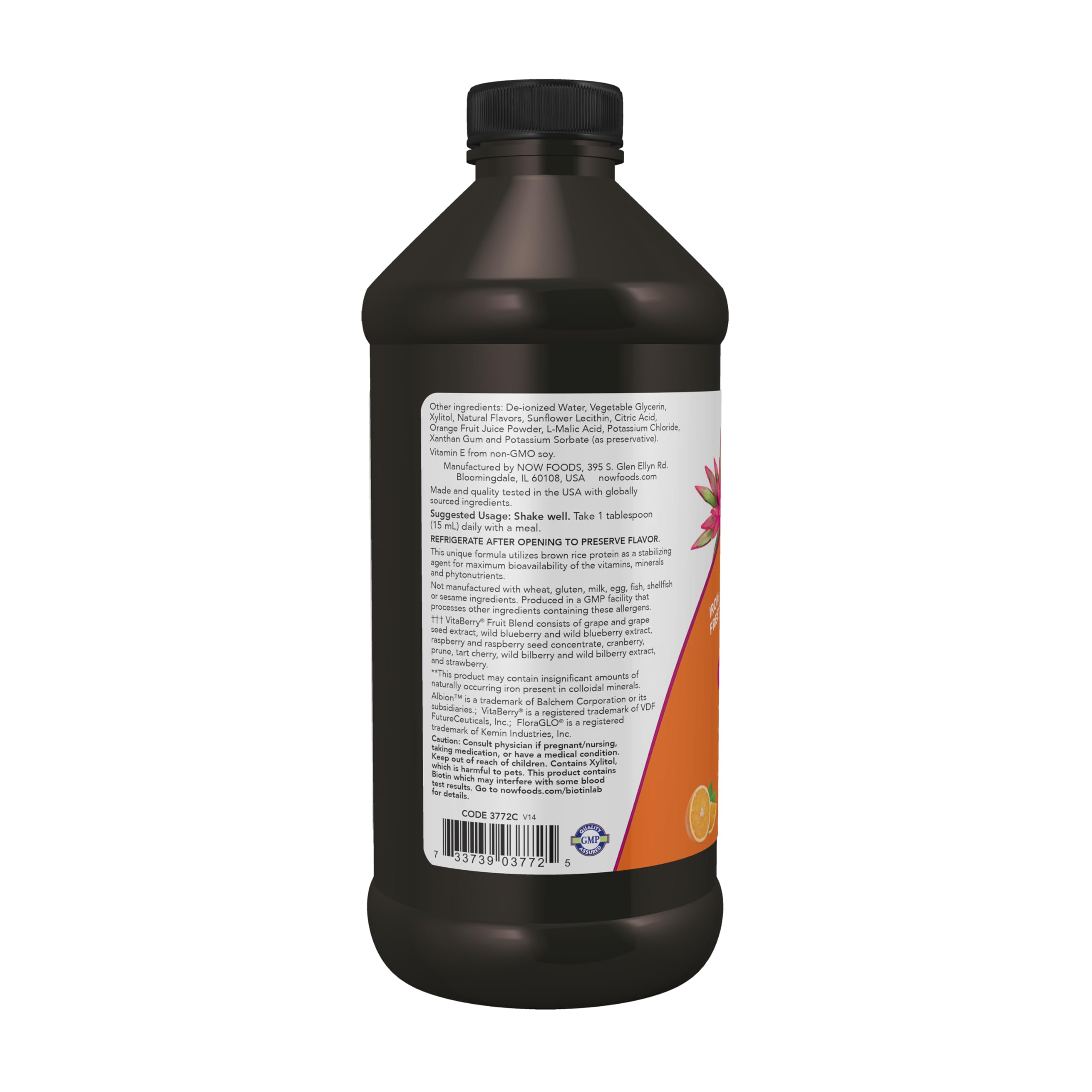 Foto 4 pulgar | Suplementos Now Foods Líquido, Naranja Multitropical, 480 Ml - Venta Internacional.