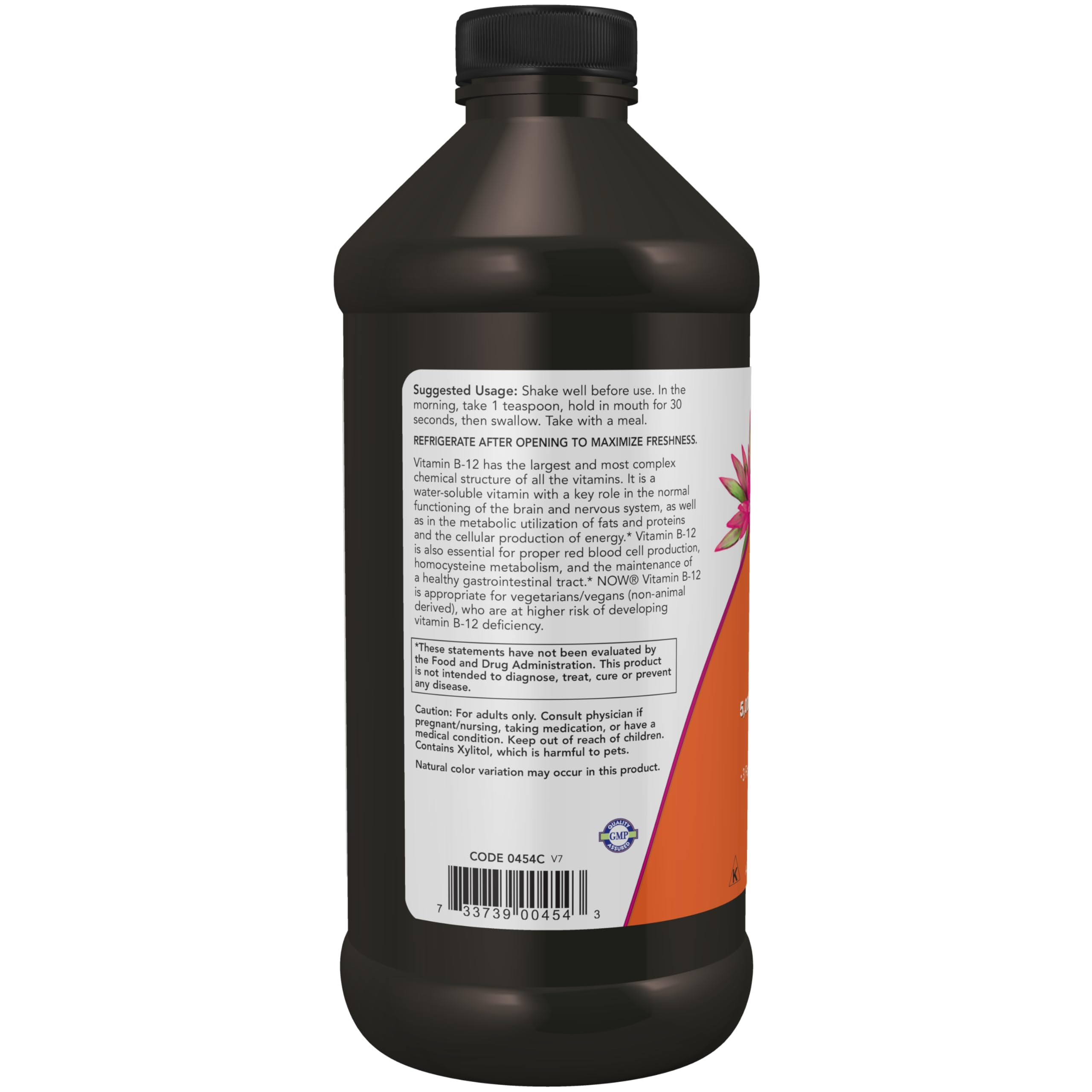 Foto 4 pulgar | Supplement Now Ultra B-12 Liquid 473 Ml Con 800 Mcg De Ácido Fólico - Venta Internacional.
