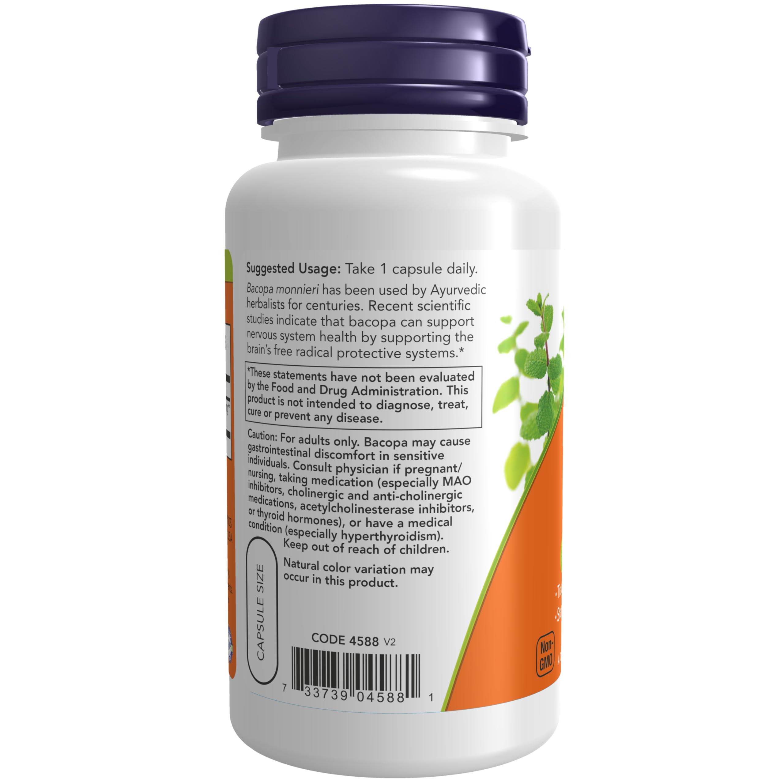 Foto 4 pulgar | Extracto De Bacopa De Supplement Now Foods, 450 Mg, 90 Cápsulas Vegetarianas - Venta Internacional.