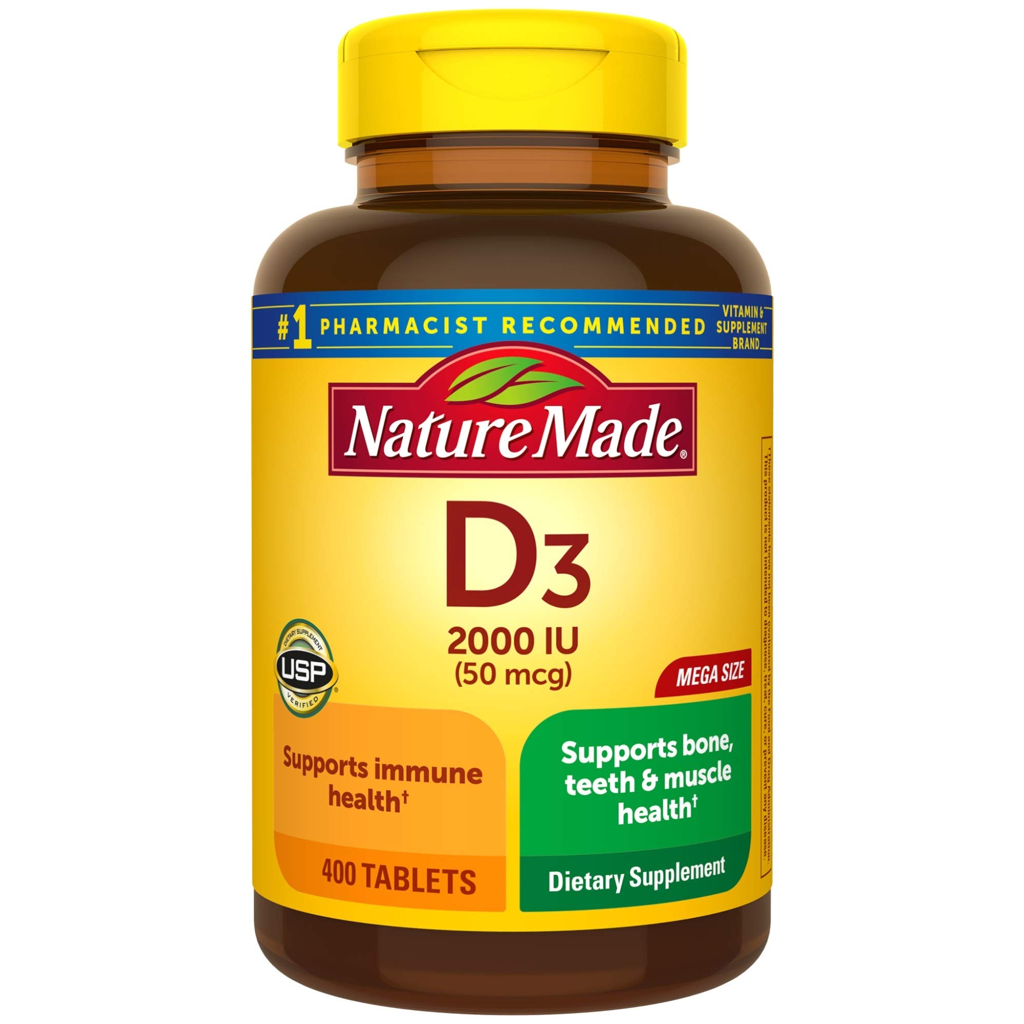 Foto 2 pulgar | Suplemento Nature Made De Vitamina D3, 2000 Ui, 400 Comprimidos - Venta Internacional.