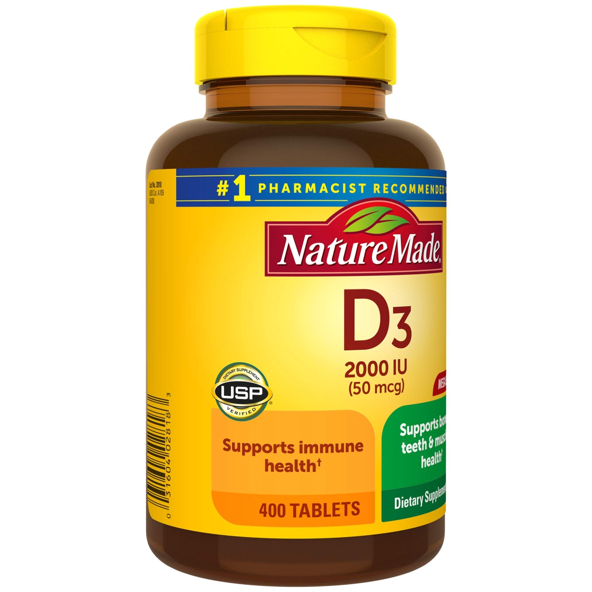 Foto 8 pulgar | Suplemento Nature Made De Vitamina D3, 2000 Ui, 400 Comprimidos - Venta Internacional.
