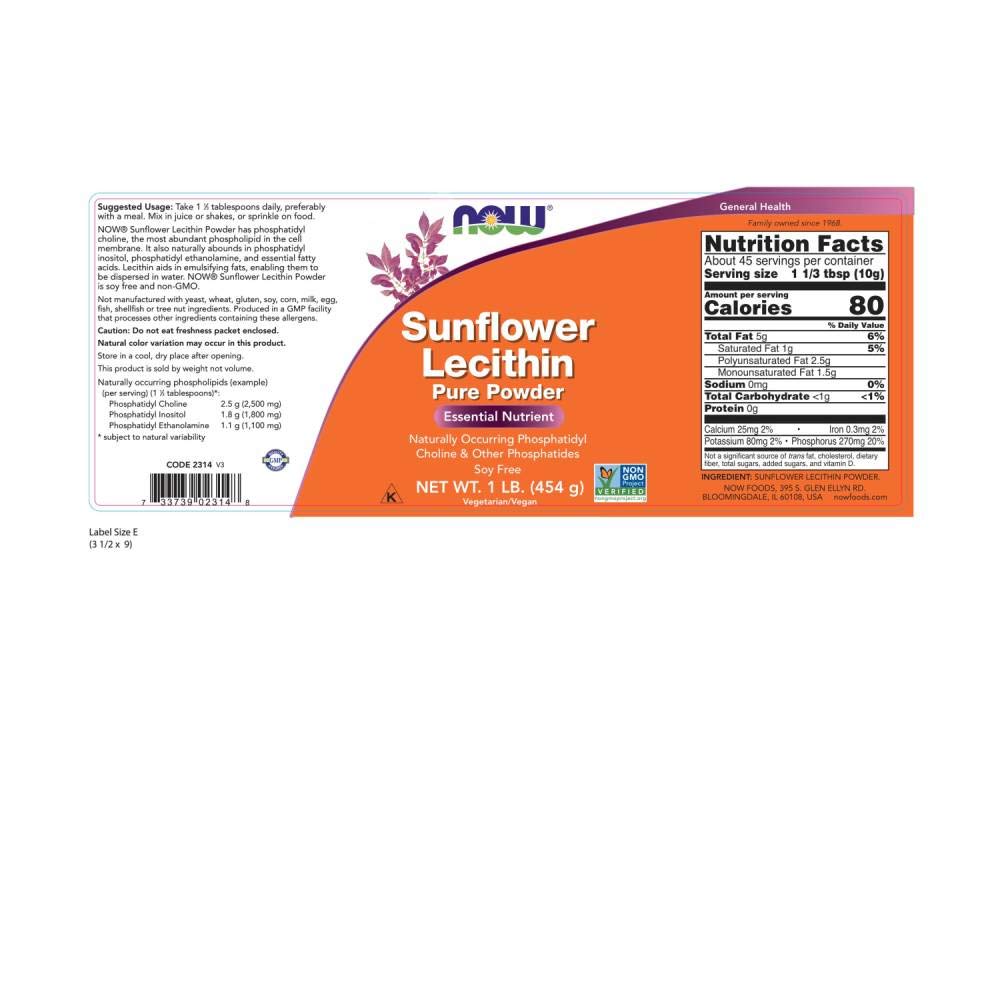 Foto 3 pulgar | Suplemento Now Foods Lecitina de Girasol Pura en Polvo 454 g - Venta Internacional