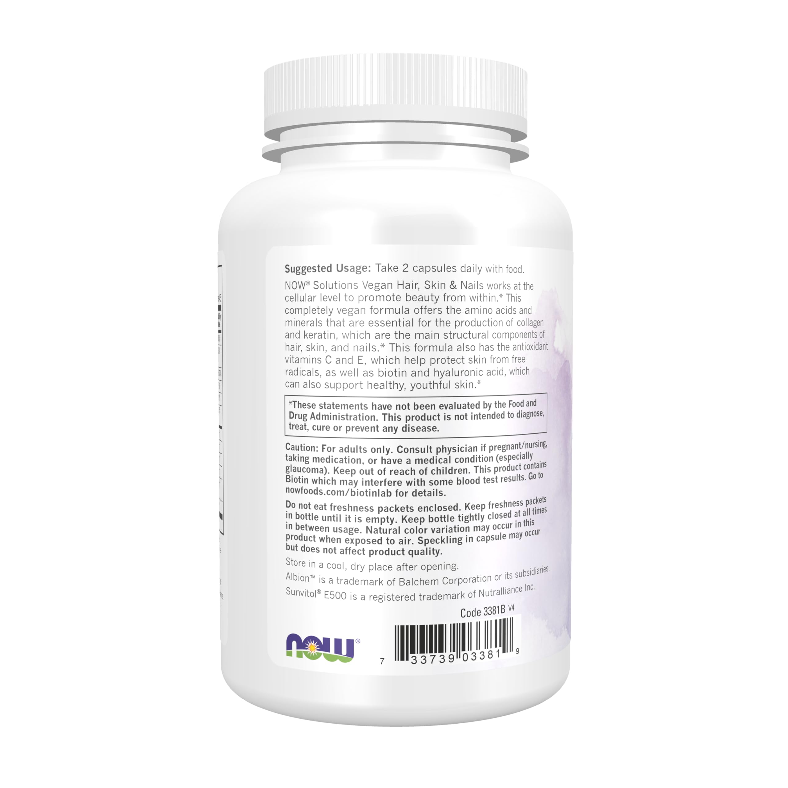 Foto 3 pulgar | Supplement Now Foods Solutions Para Cabello, Piel Y Uñas Veganas, 90 Cápsulas - Venta Internacional.
