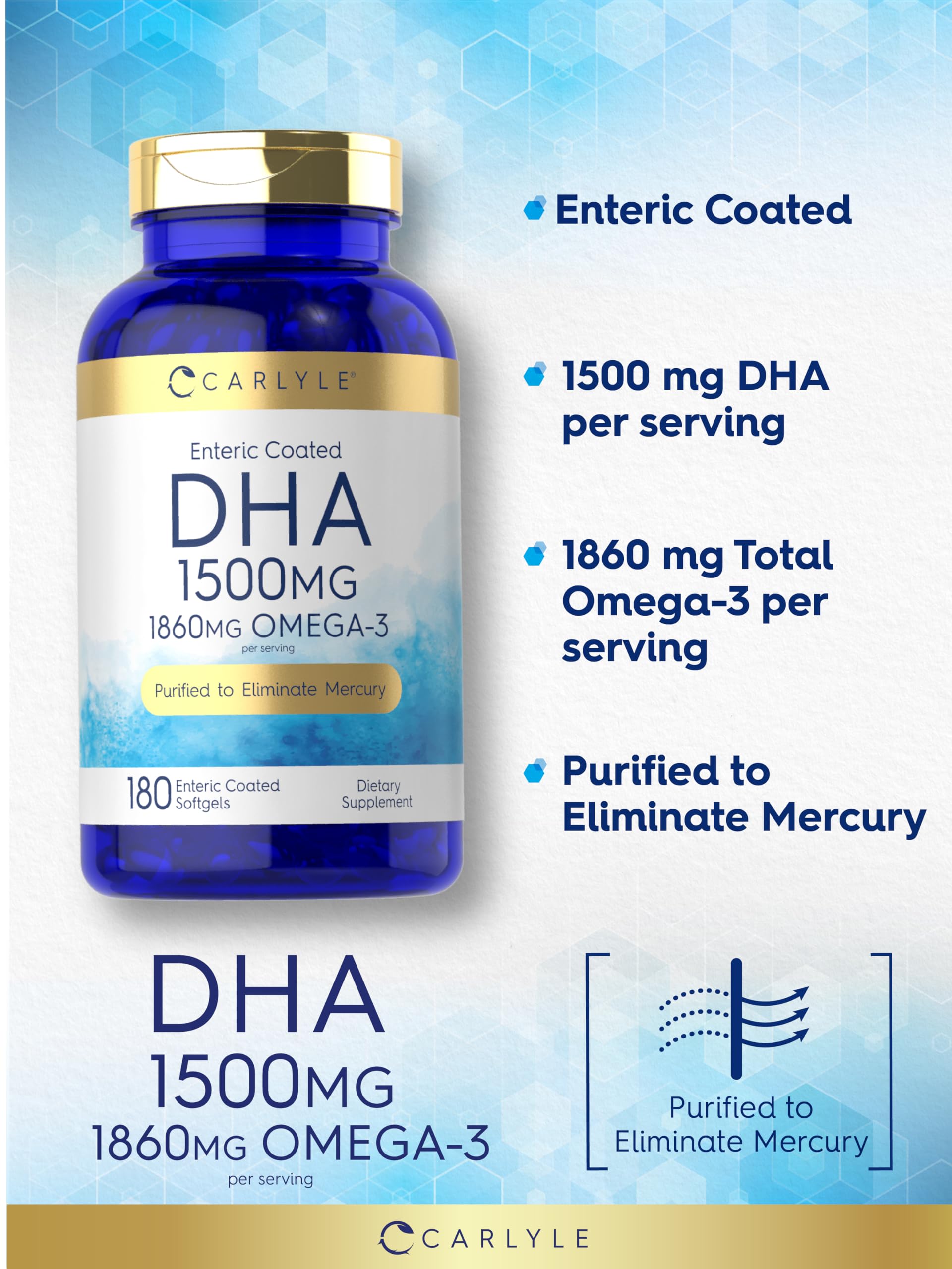 Foto 5 pulgar | Suplemento Carlyle Dha 1500 Mg 180 Cápsulas Blandas De Omega-3 Sin Ogm - Venta Internacional.