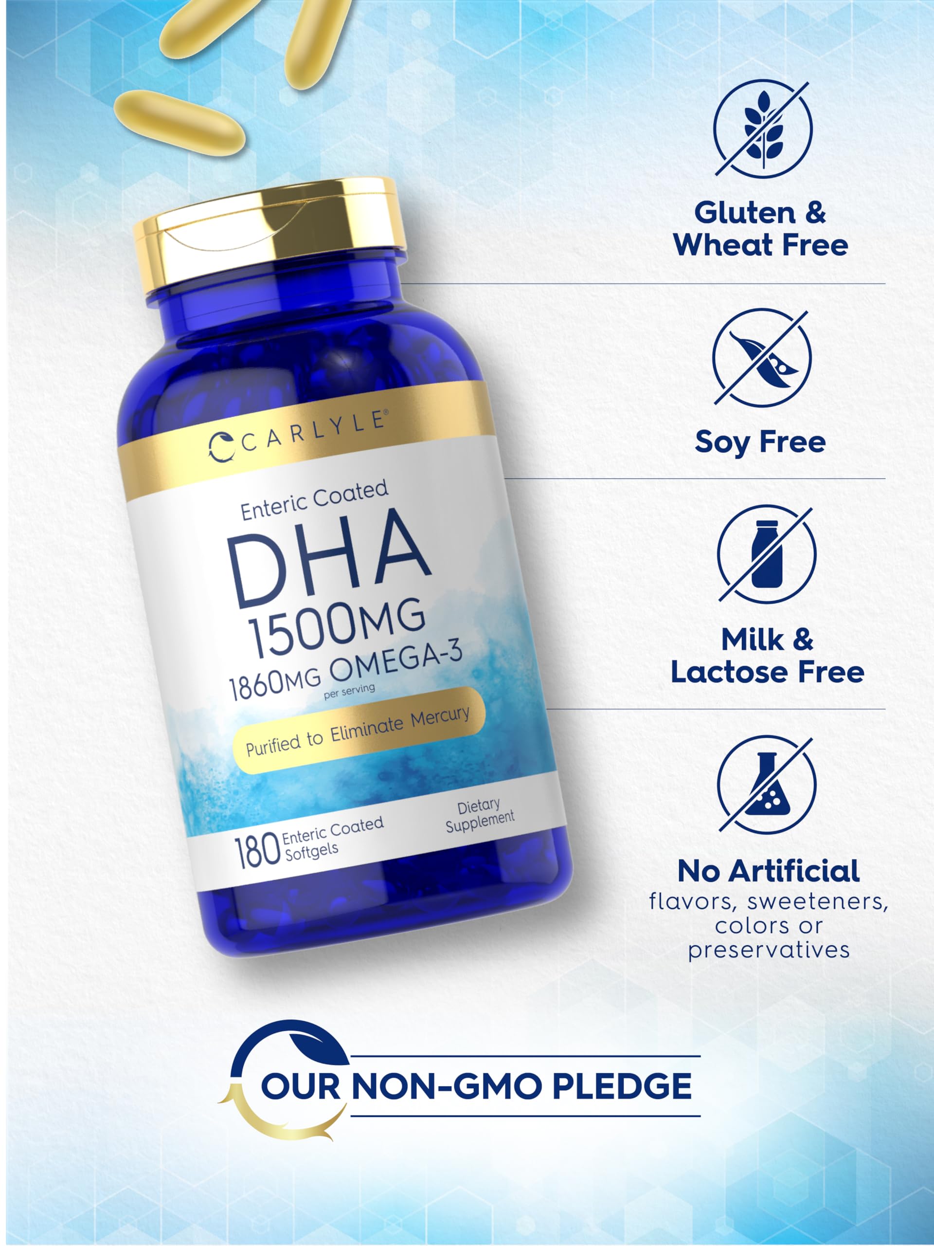 Foto 6 pulgar | Suplemento Carlyle Dha 1500 Mg 180 Cápsulas Blandas De Omega-3 Sin Ogm - Venta Internacional.